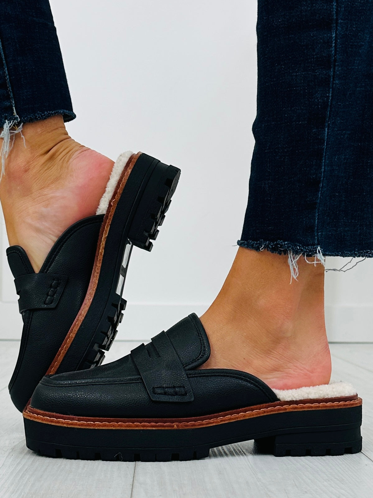 Women's Black Mules - product view 2