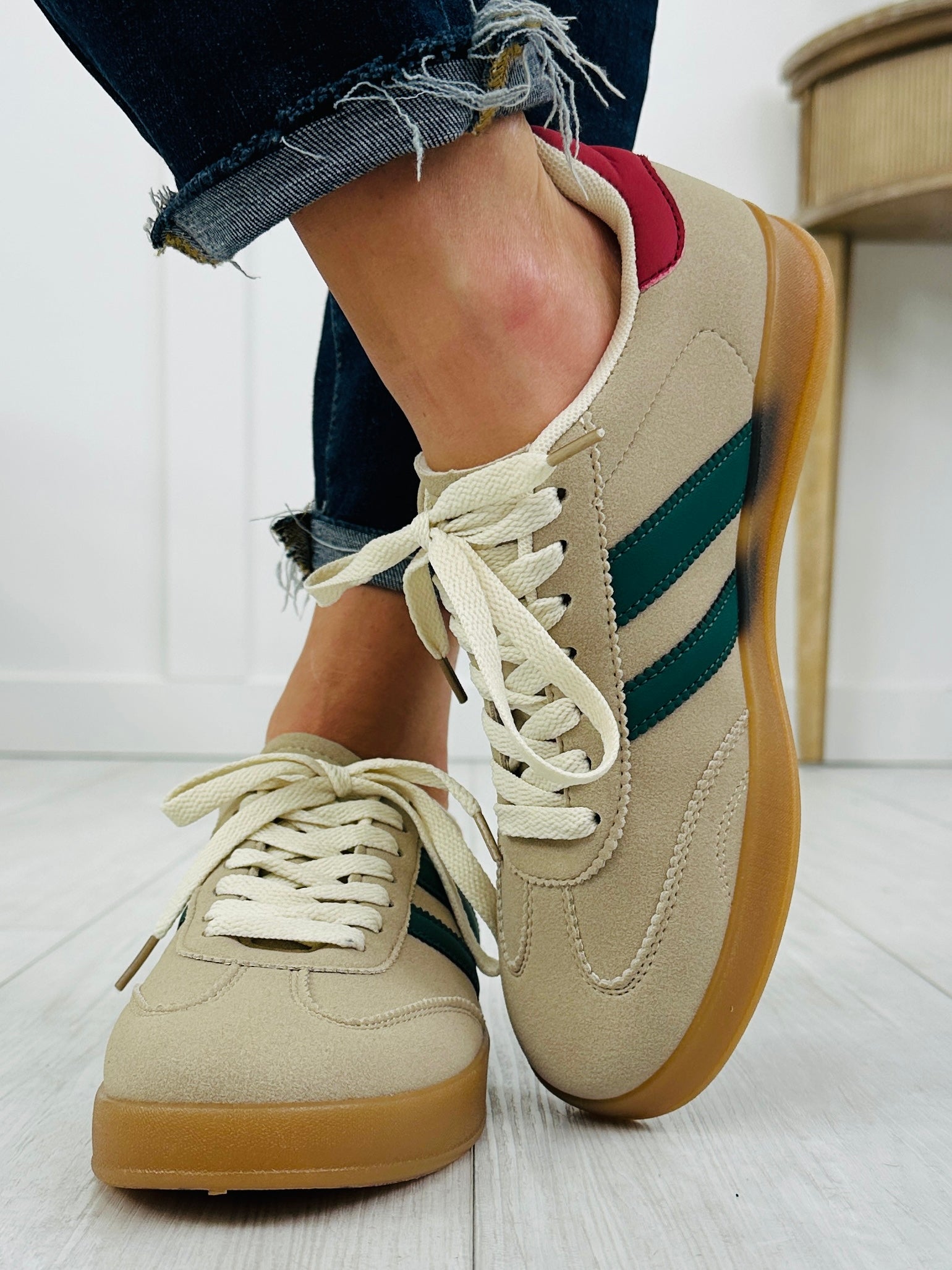 Women's Khaki Green Sneakers - product view 3