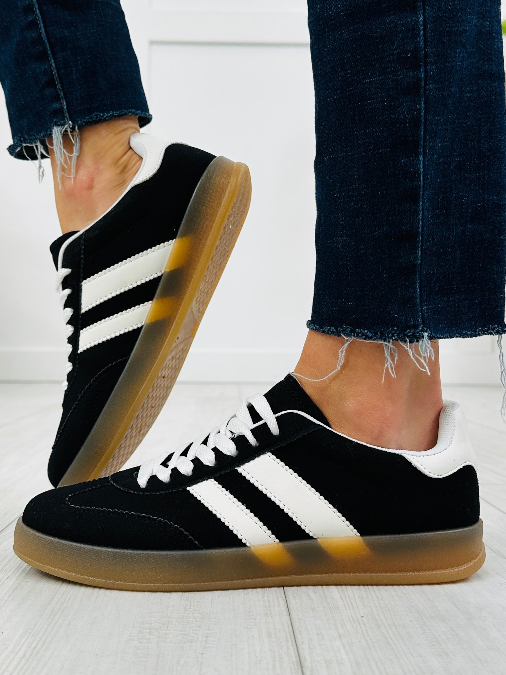 Women's Black White Sneakers - product view 4