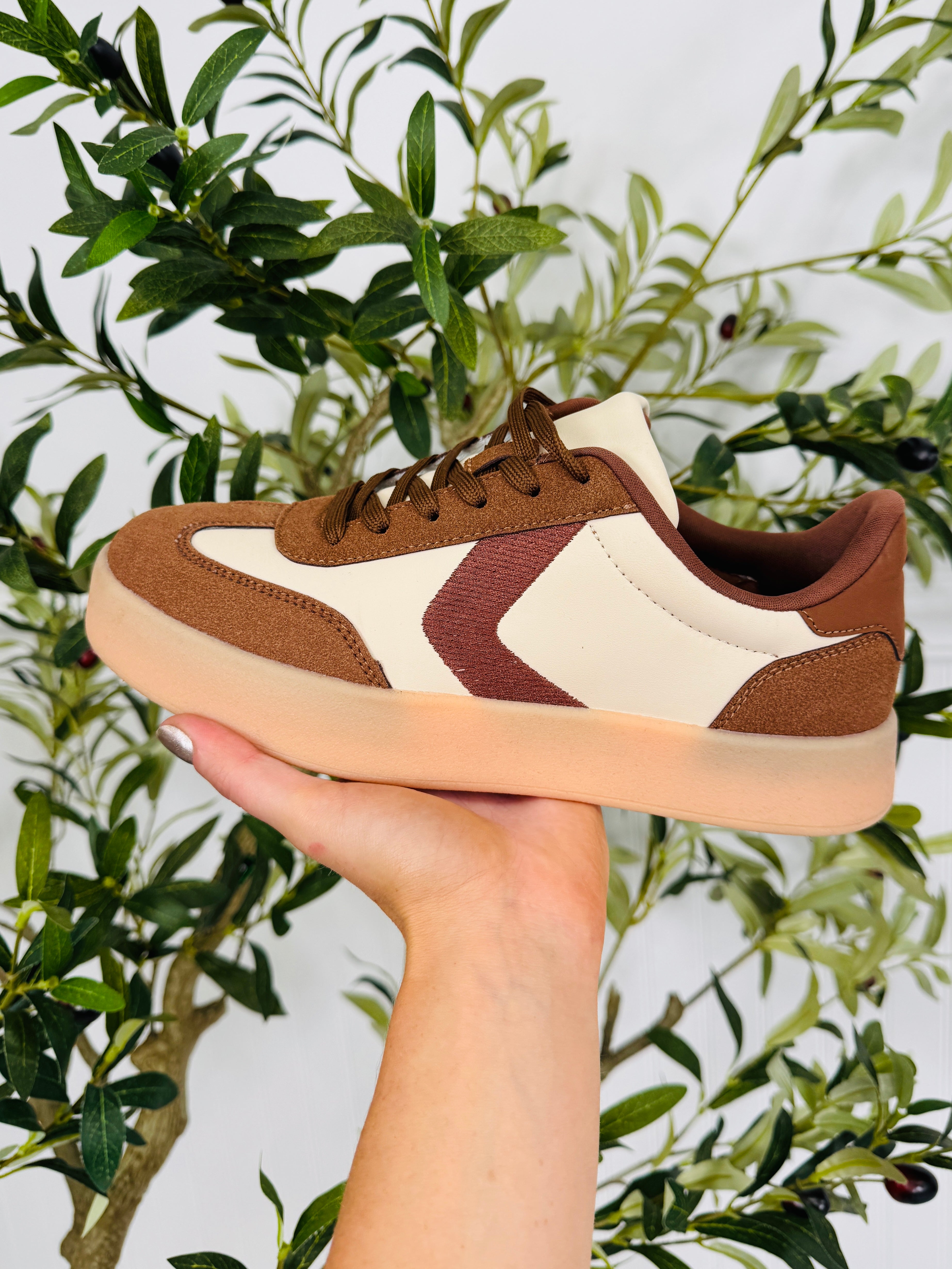 Women's Beige Platform Sneakers - product view 5