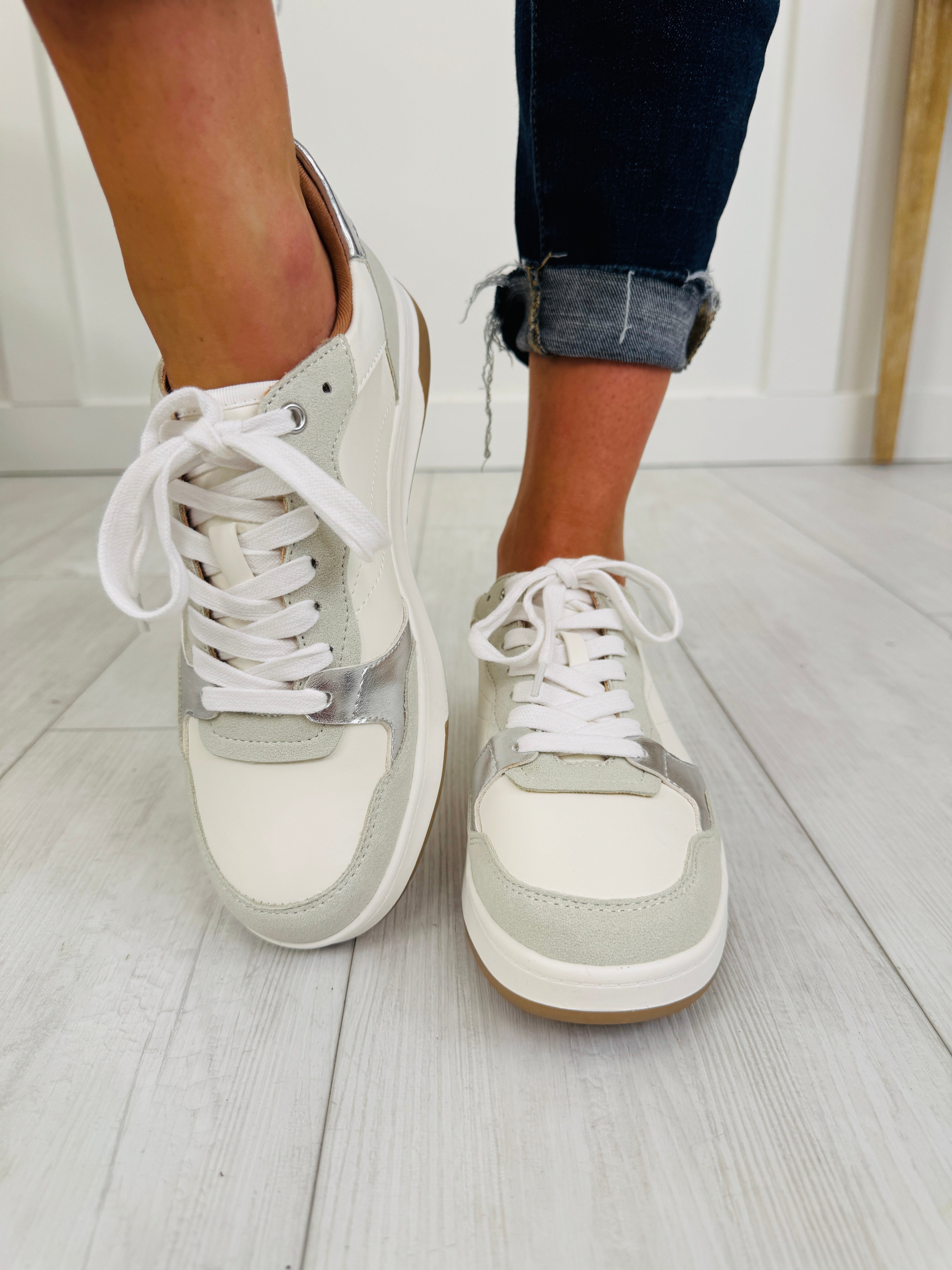 Women's Silver Platform Sneakers - product view 2