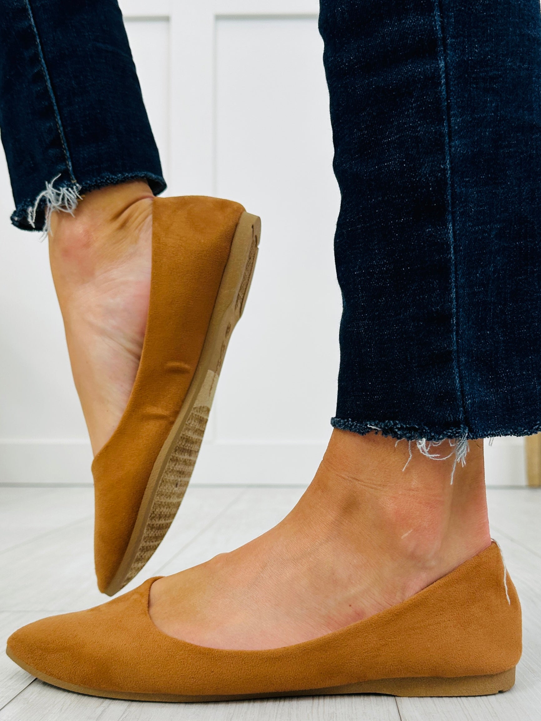 Women's Tan Suede-Look Flats - product view 4