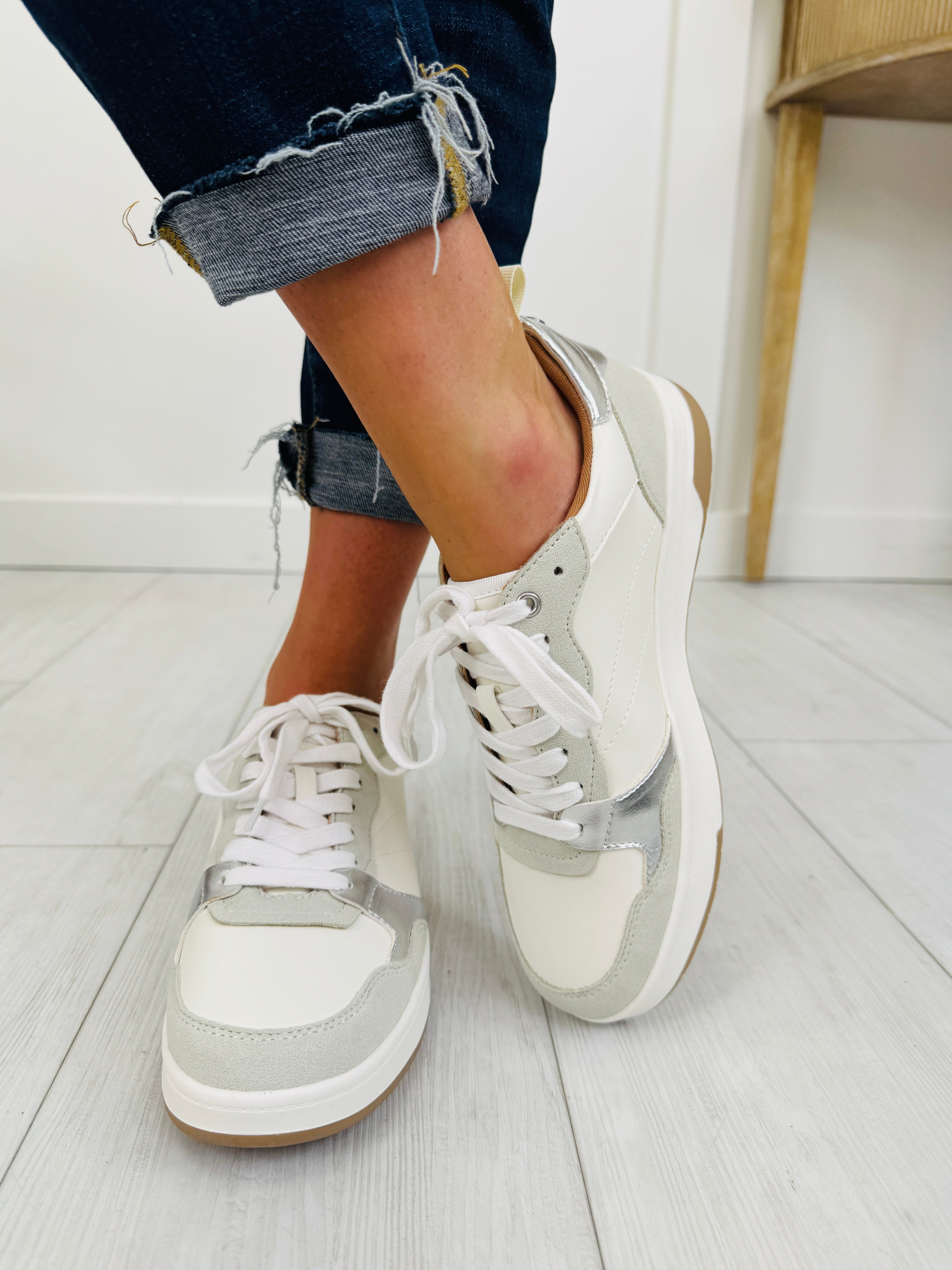 Women's Silver Platform Sneakers - product view 3