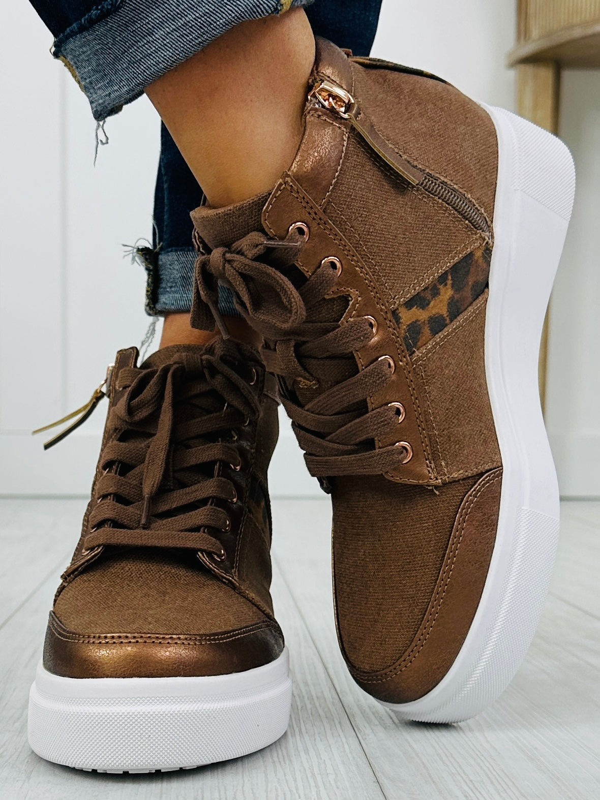 Women's Brown Platform Sneakers - product view 2