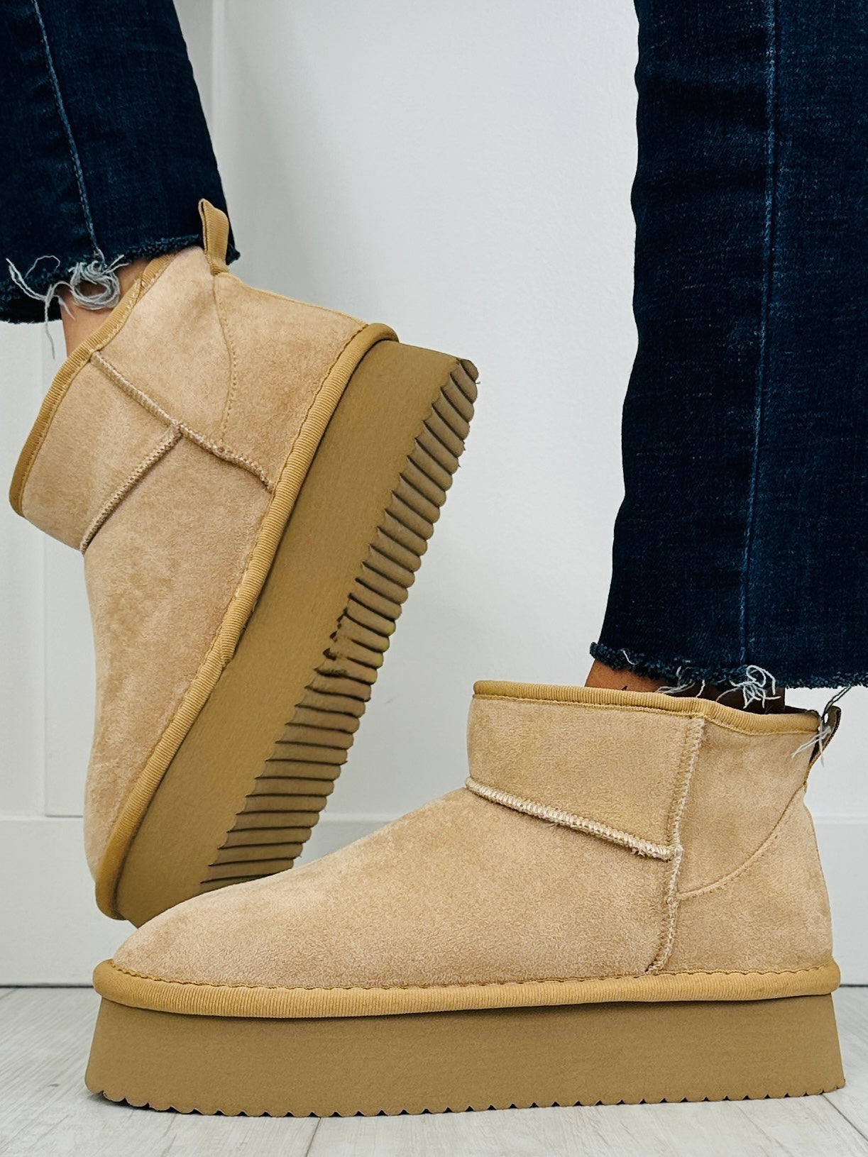 Women's Tan Platform Boots - product view 4
