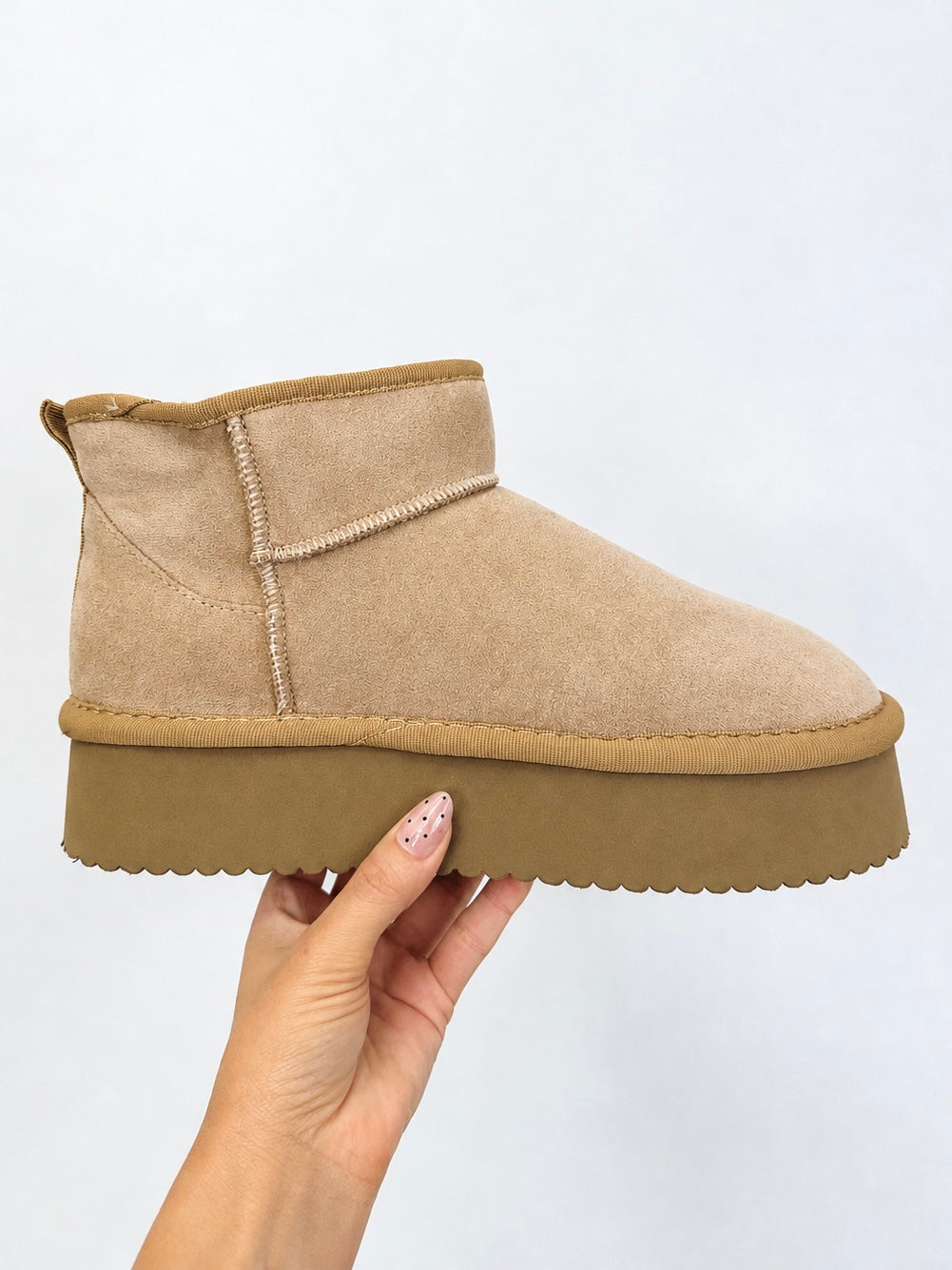 Women's Tan Platform Boots - product view 1
