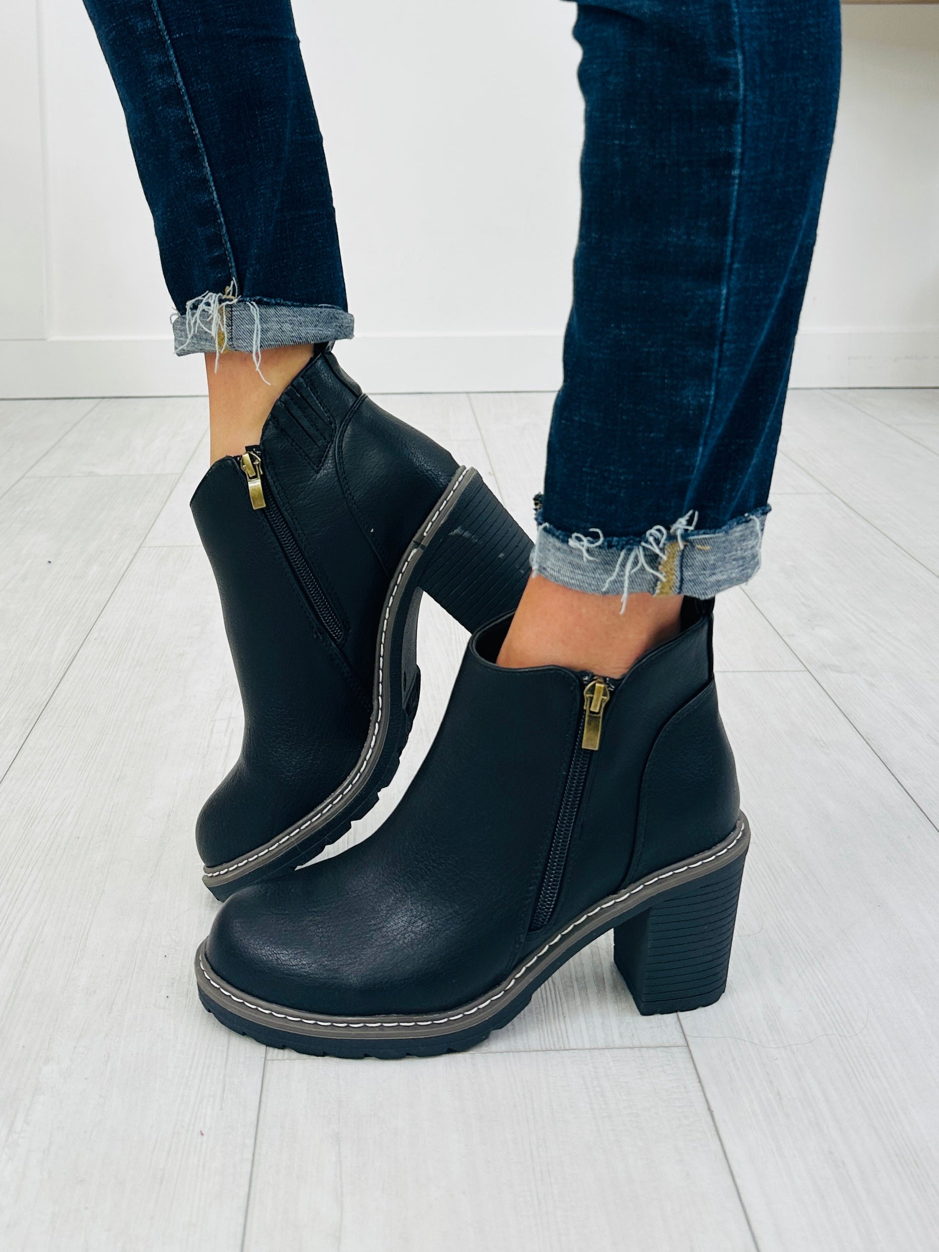 Women's Black Suede-Look Booties - product view 3