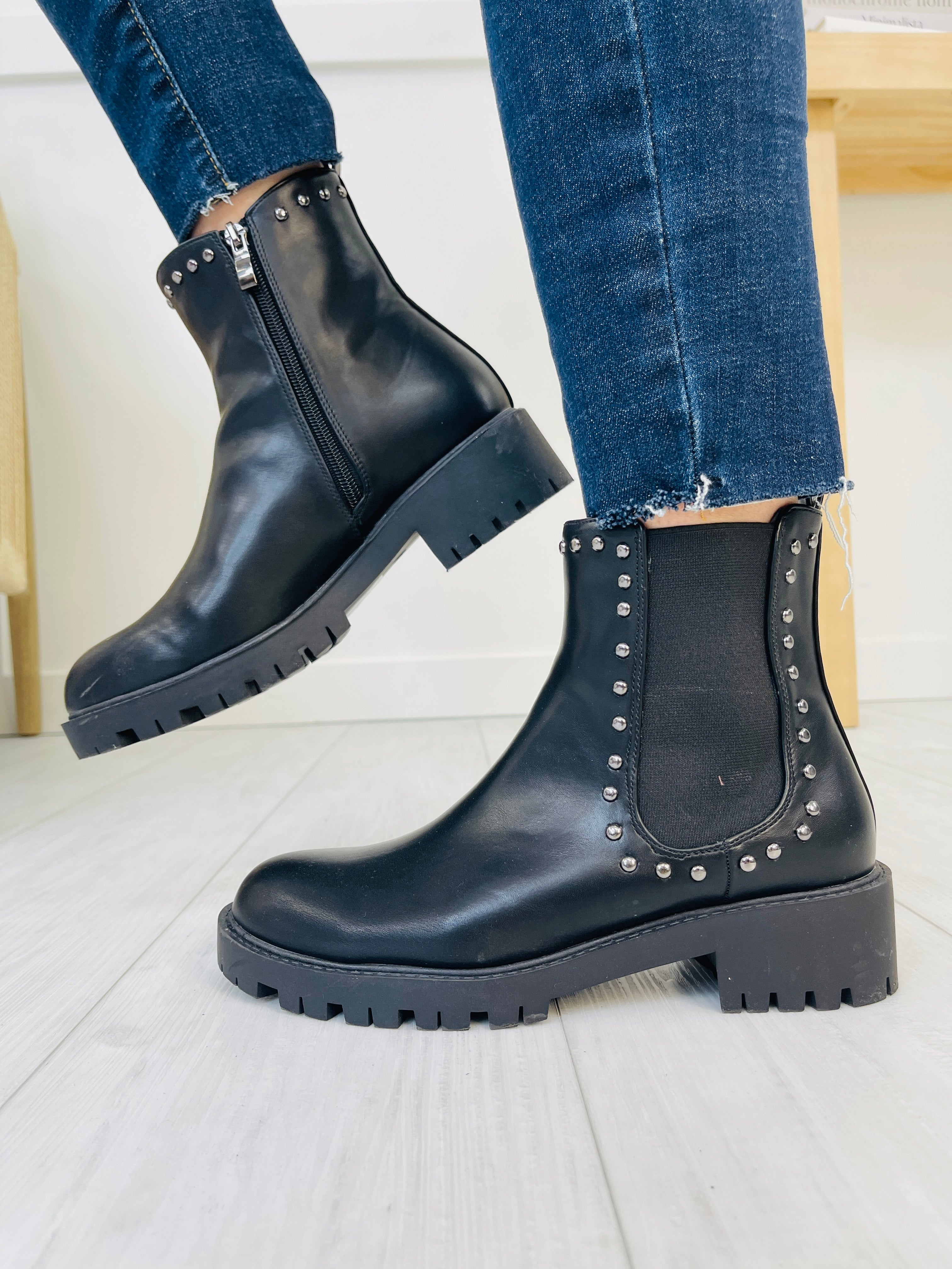 Women's Black Platform Booties - Style 2 - product view 2