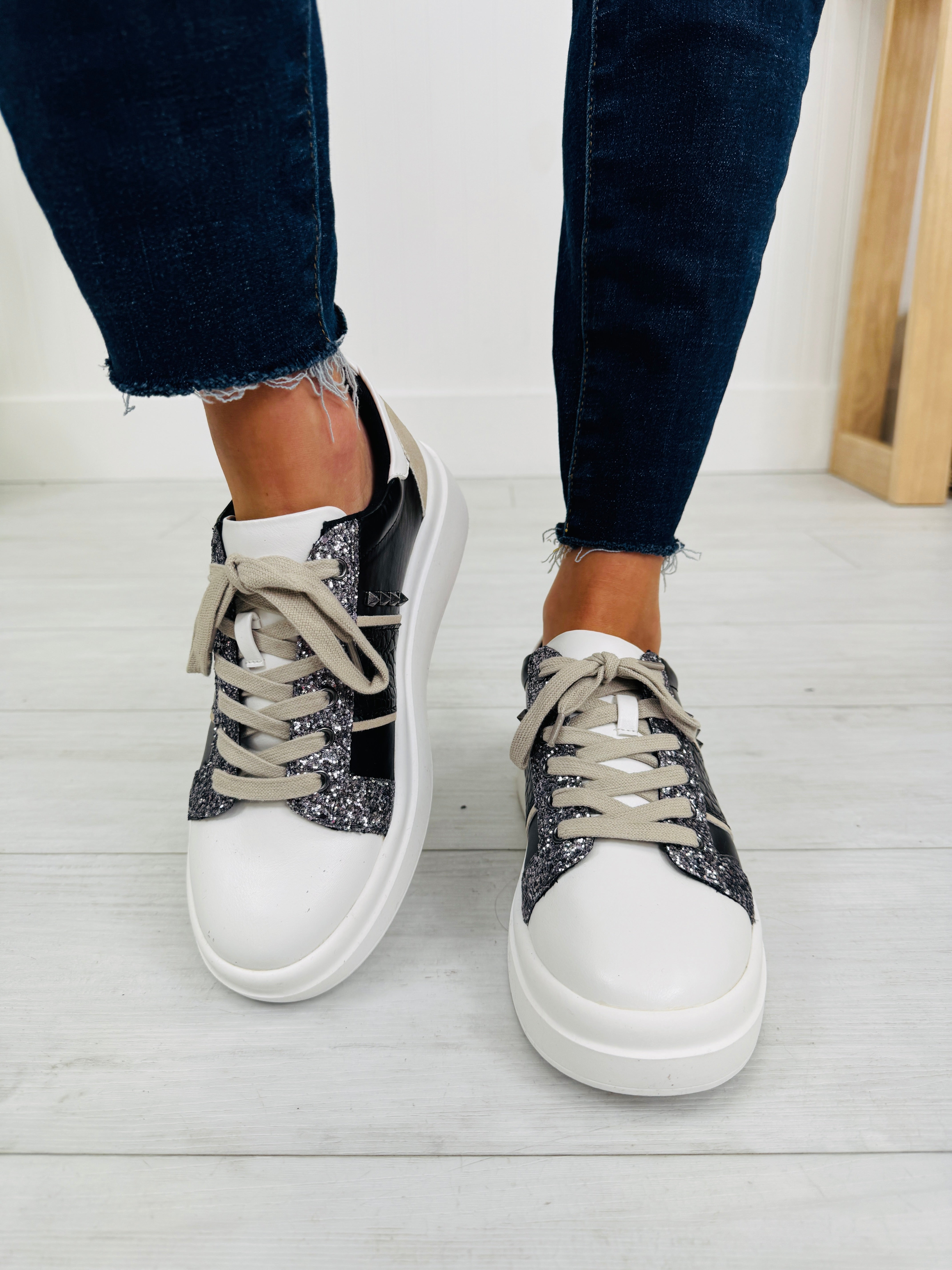 Women's Black Platform Sneakers - Style 2 - product view 4