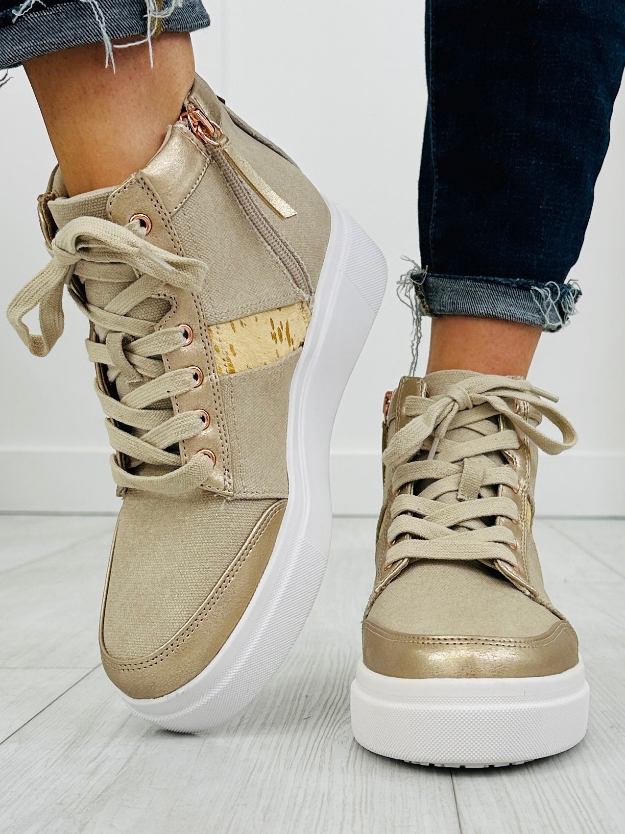 Women's Bone Platform Sneakers - product view 2