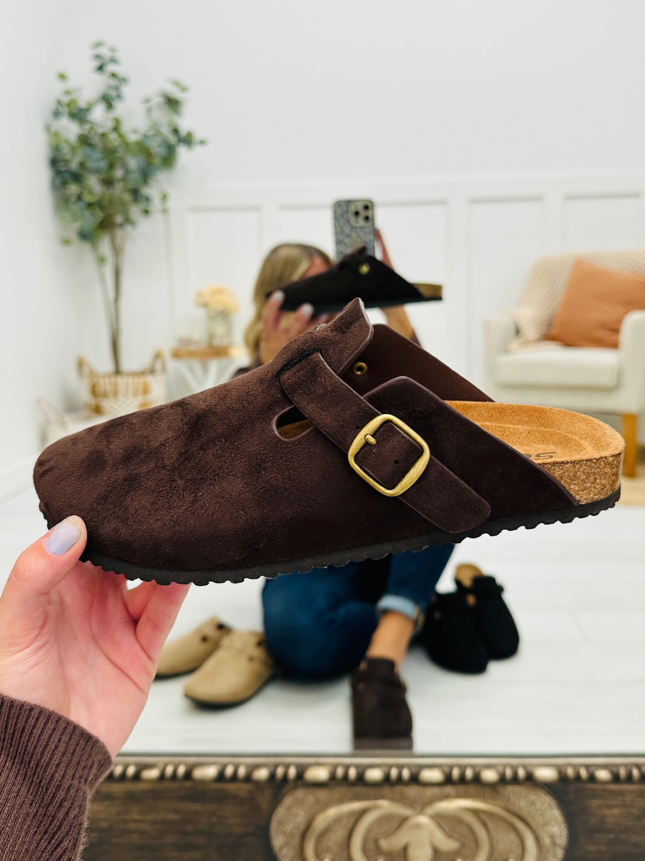 Women's Multiple Colors Suede-Look Clogs - Style 2 - product view 1