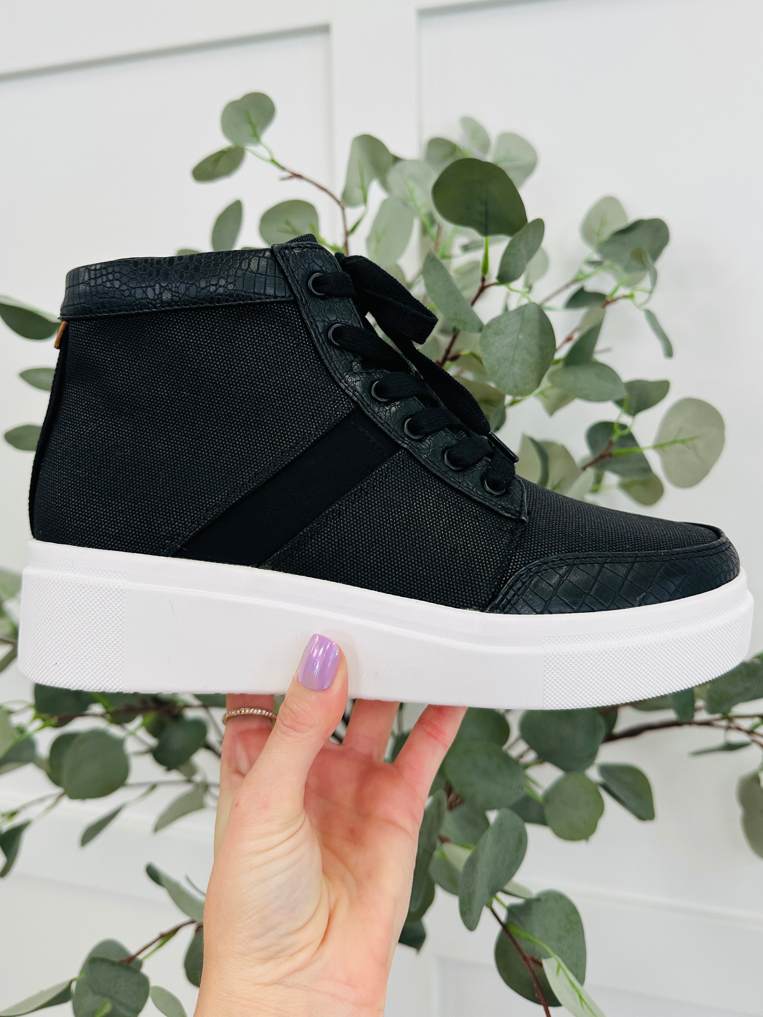 Women's Black Platform Sneakers - Style 3 - product view 1