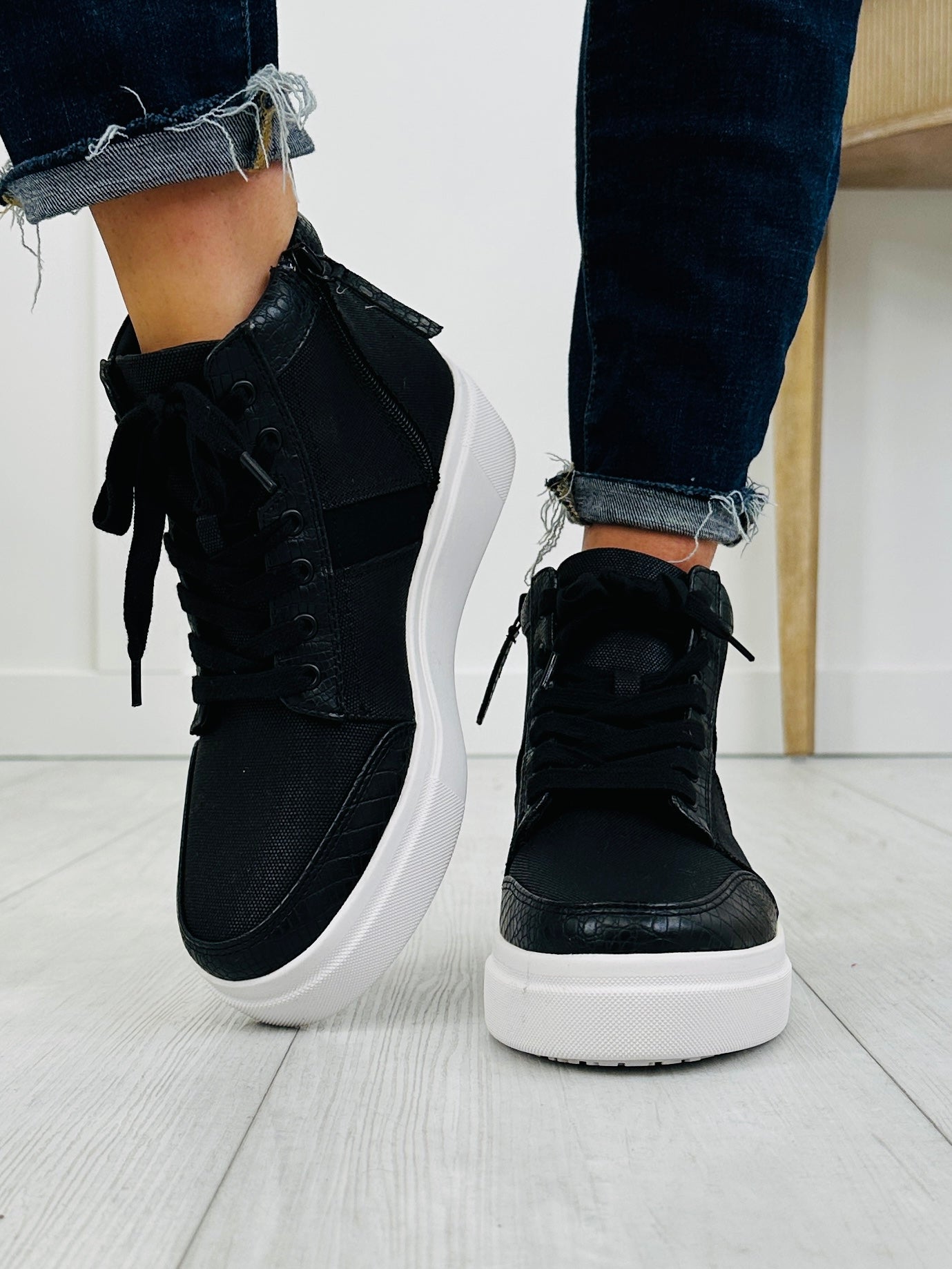 Women's Black Platform Sneakers - Style 3 - product view 2