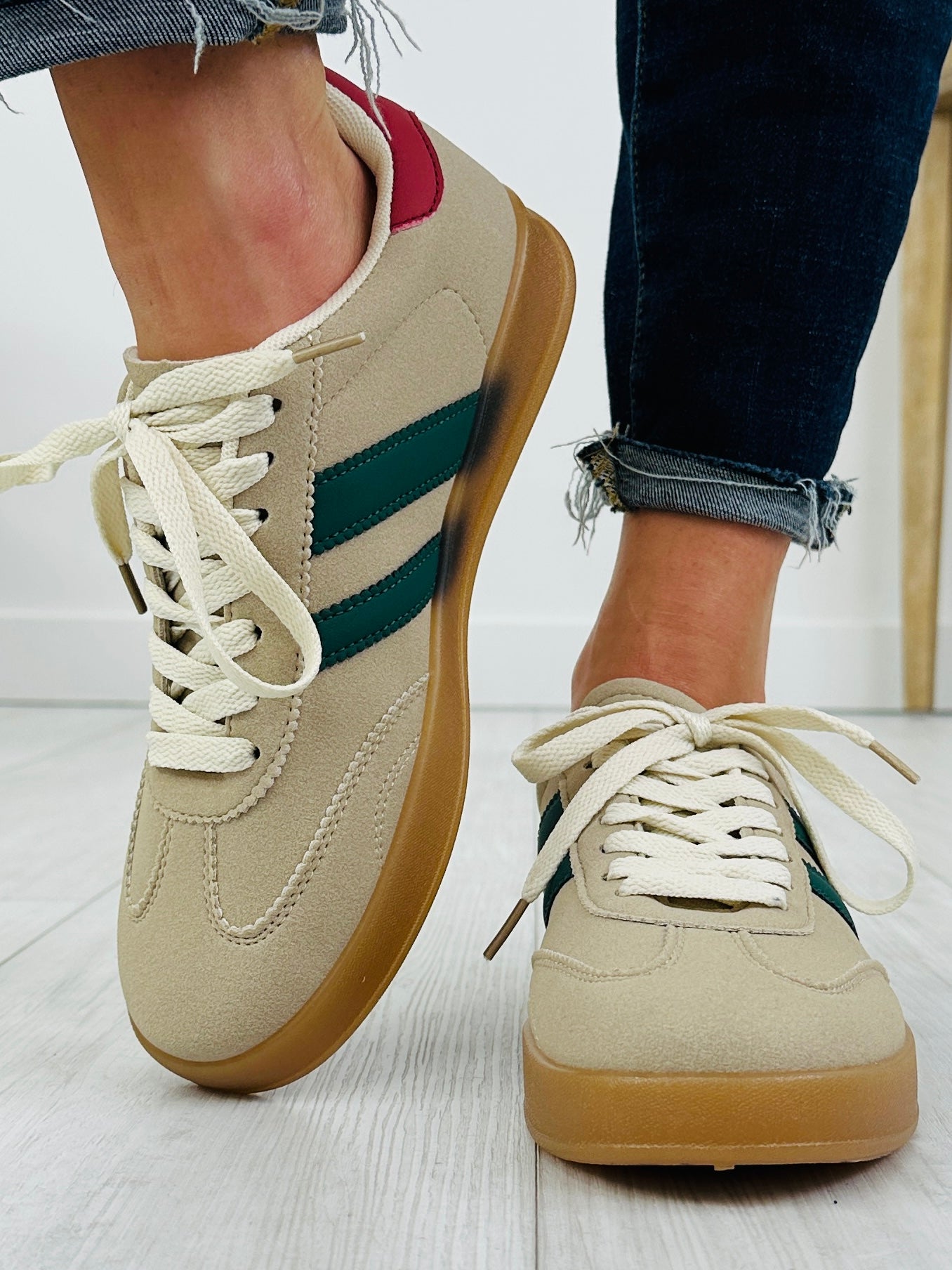 Women's Khaki Green Sneakers - product view 2