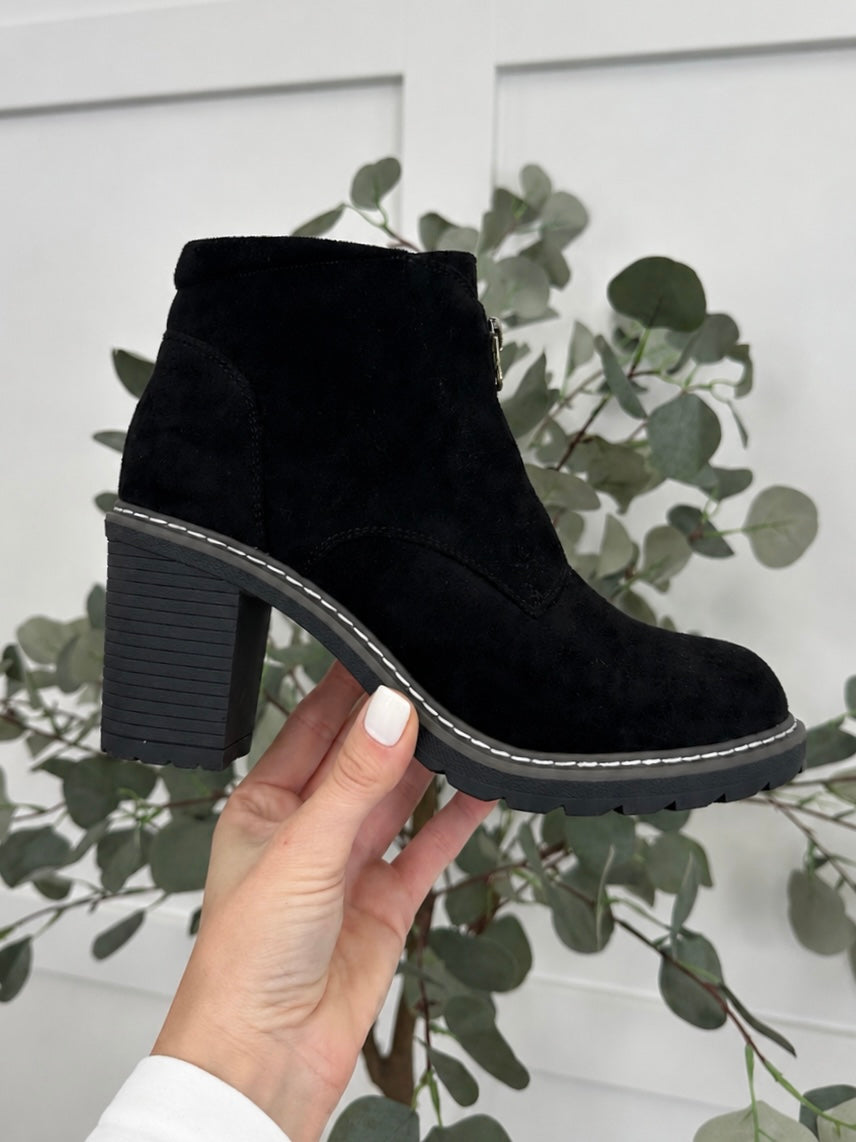 Women's Black Platform Booties - product view 1