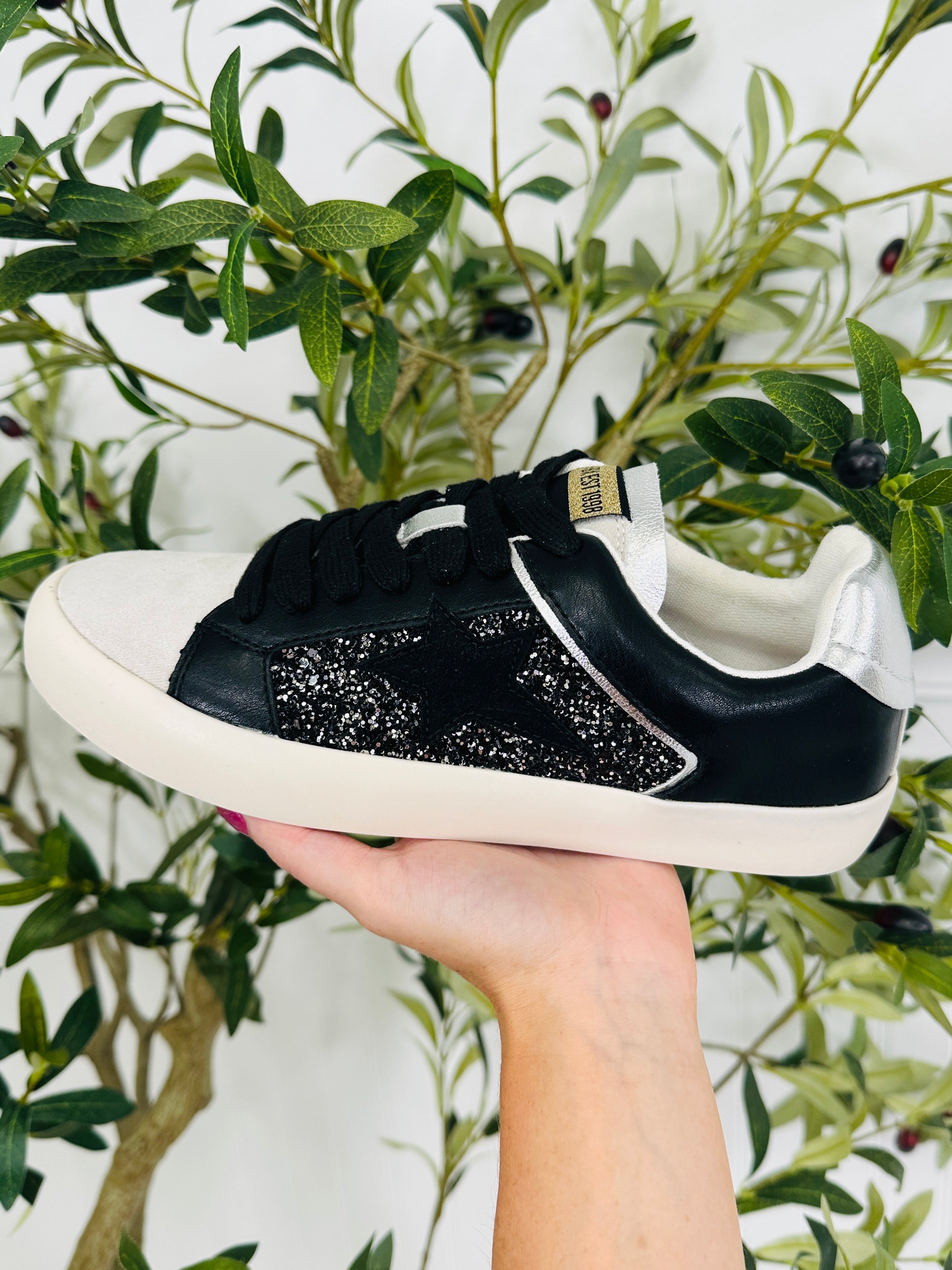 Women's Black Platform Sneakers - product view 1