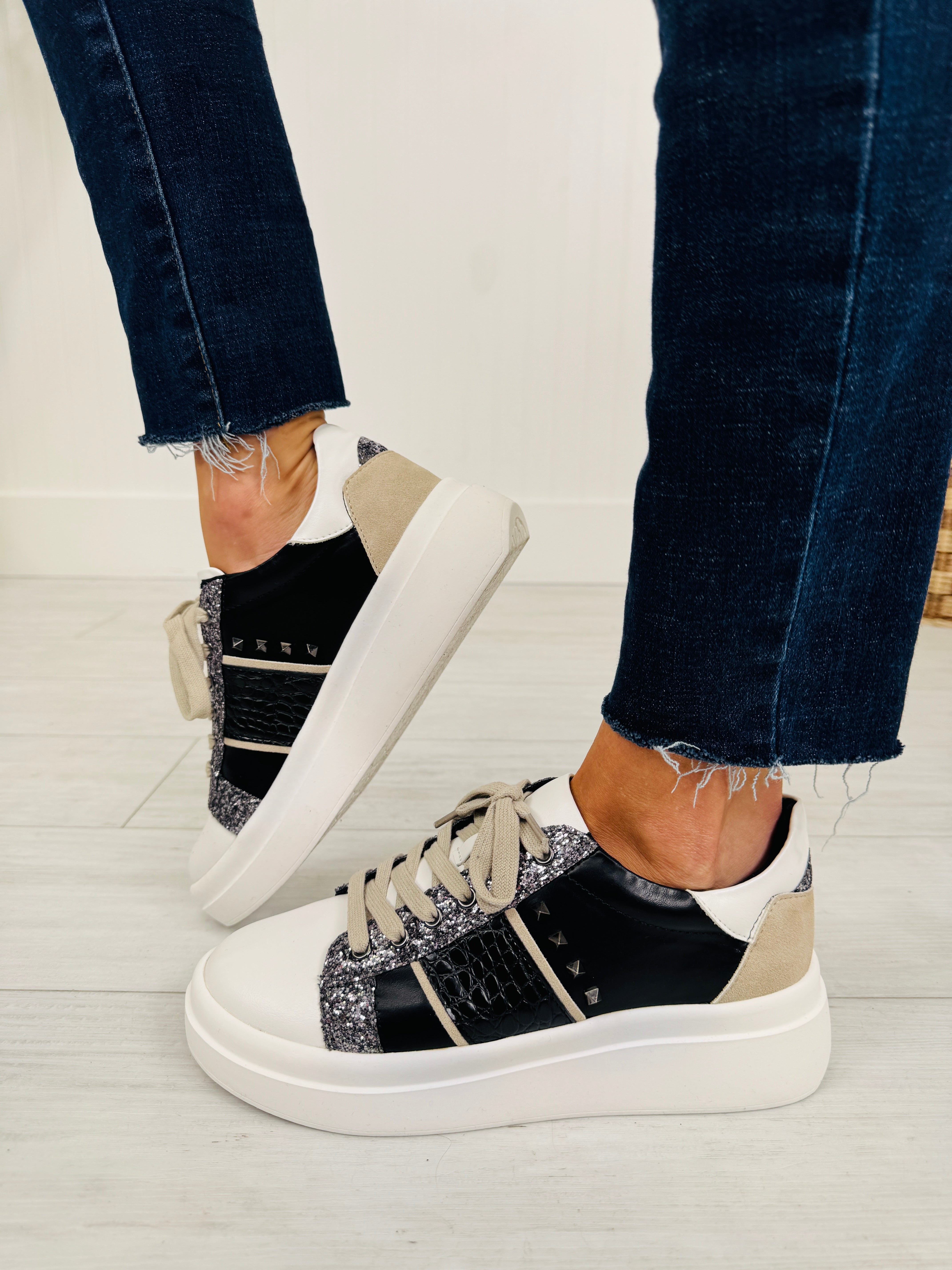 Women's Black Platform Sneakers - Style 2 - product view 2
