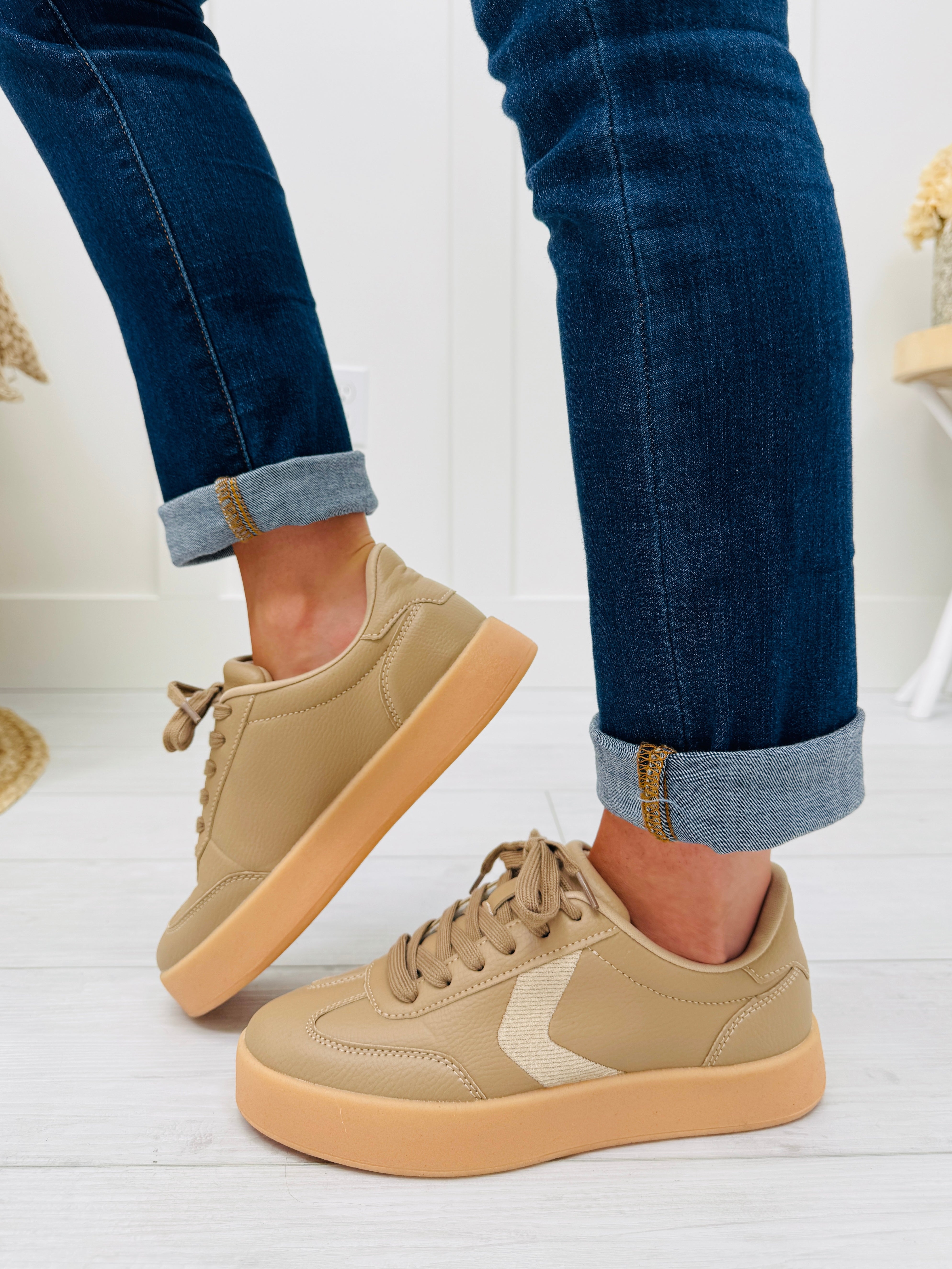 Women's Taupe Platform Sneakers - product view 4