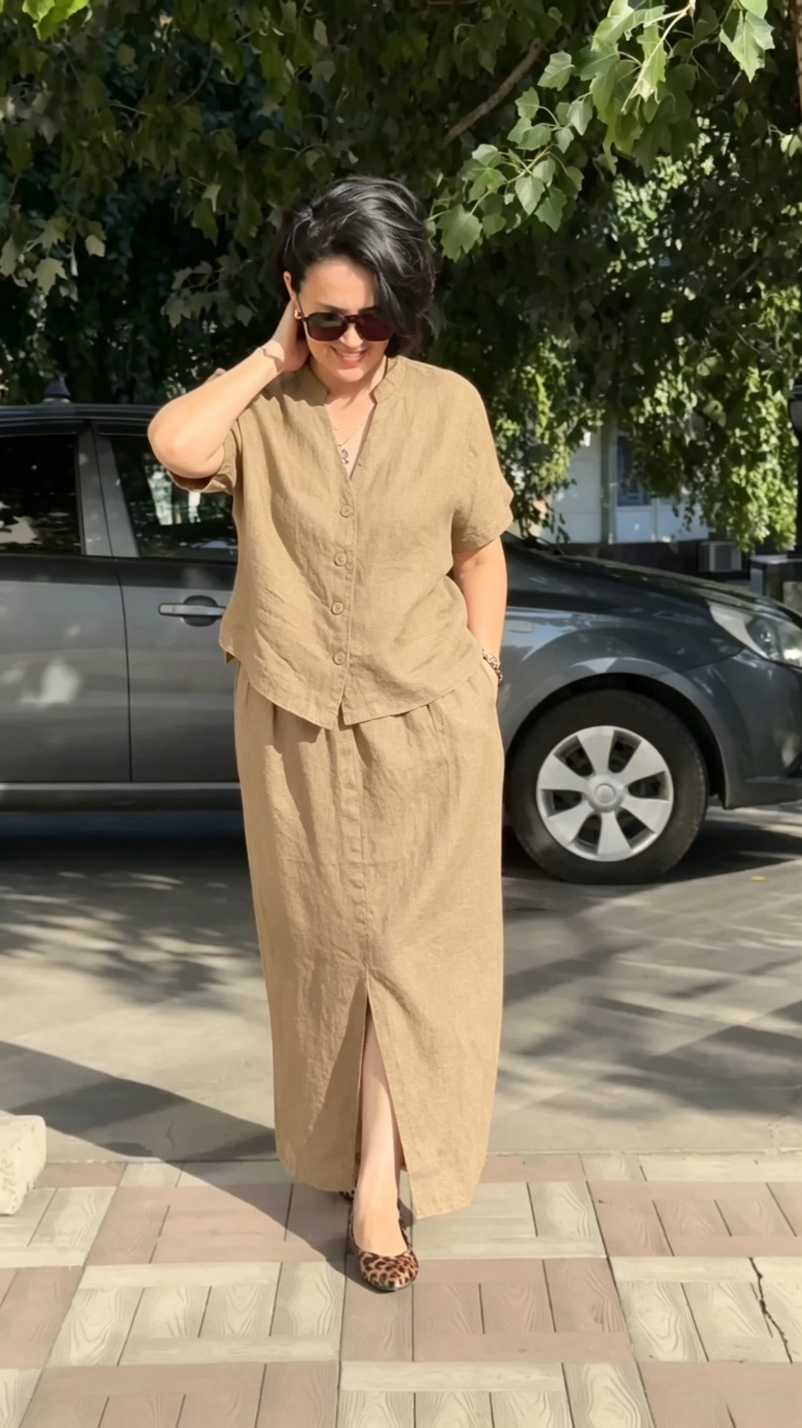 Women's Casual Cotton-Linen Two-Piece Set