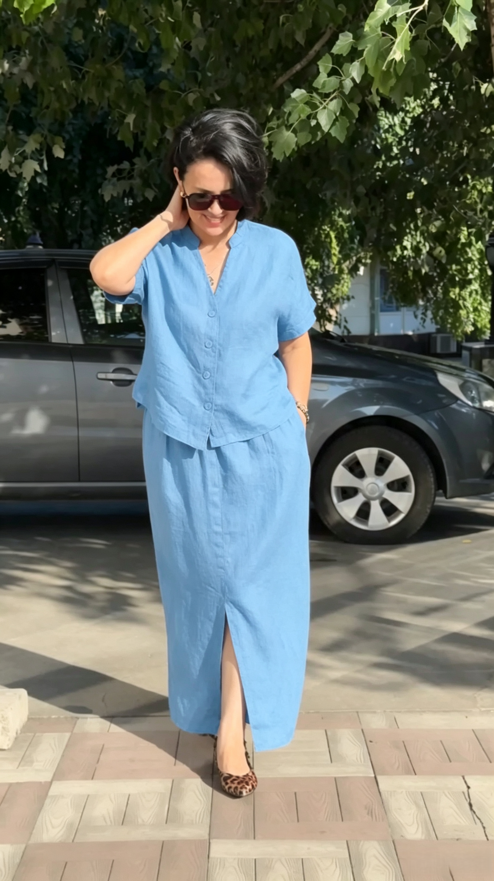 Women's Casual Cotton-Linen Two-Piece Set