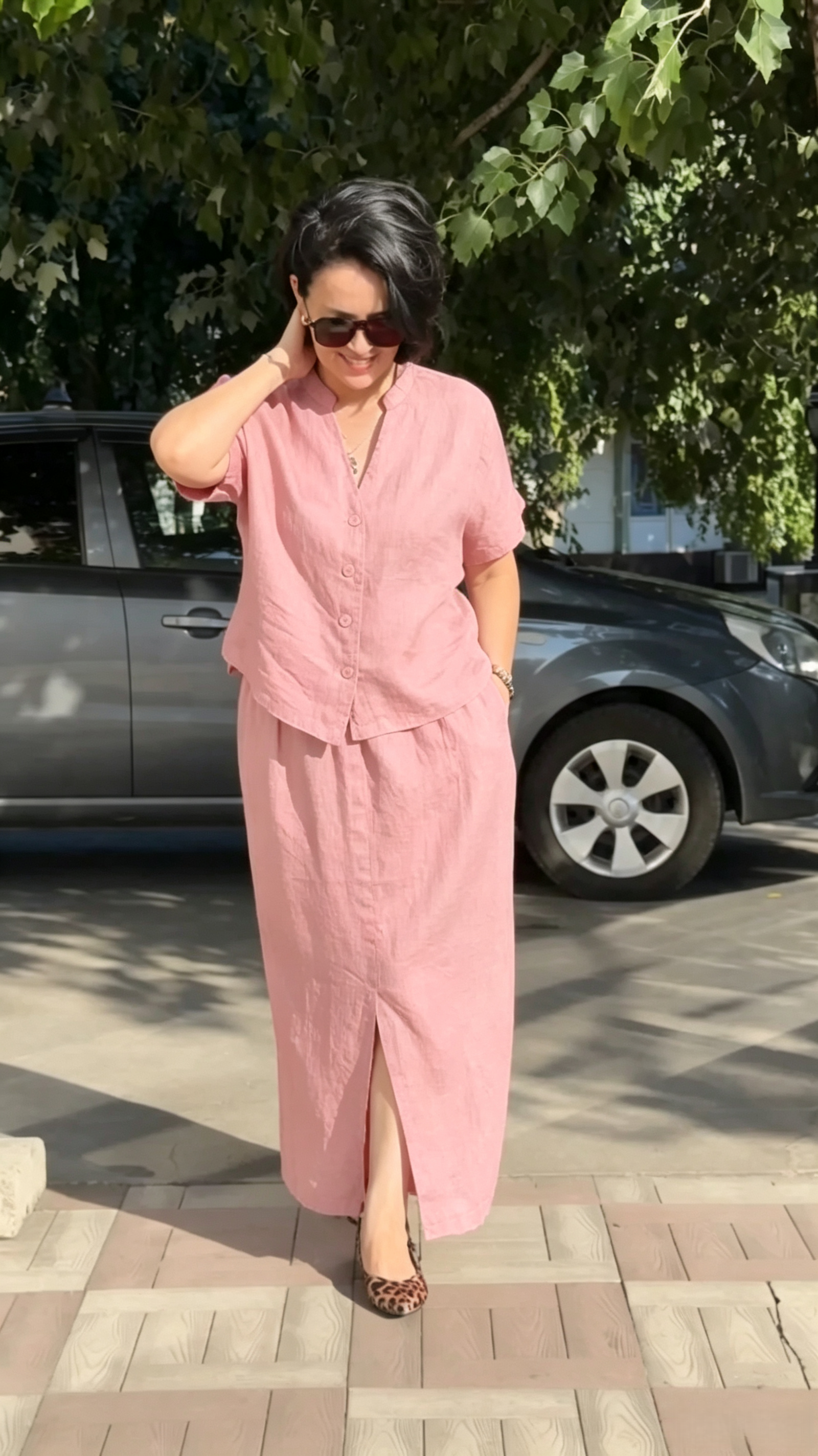 Women's Casual Cotton-Linen Two-Piece Set