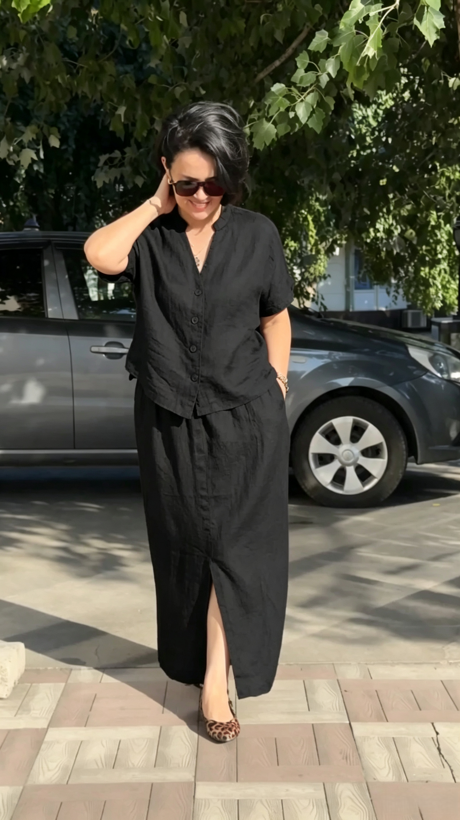 Women's Casual Cotton-Linen Two-Piece Set