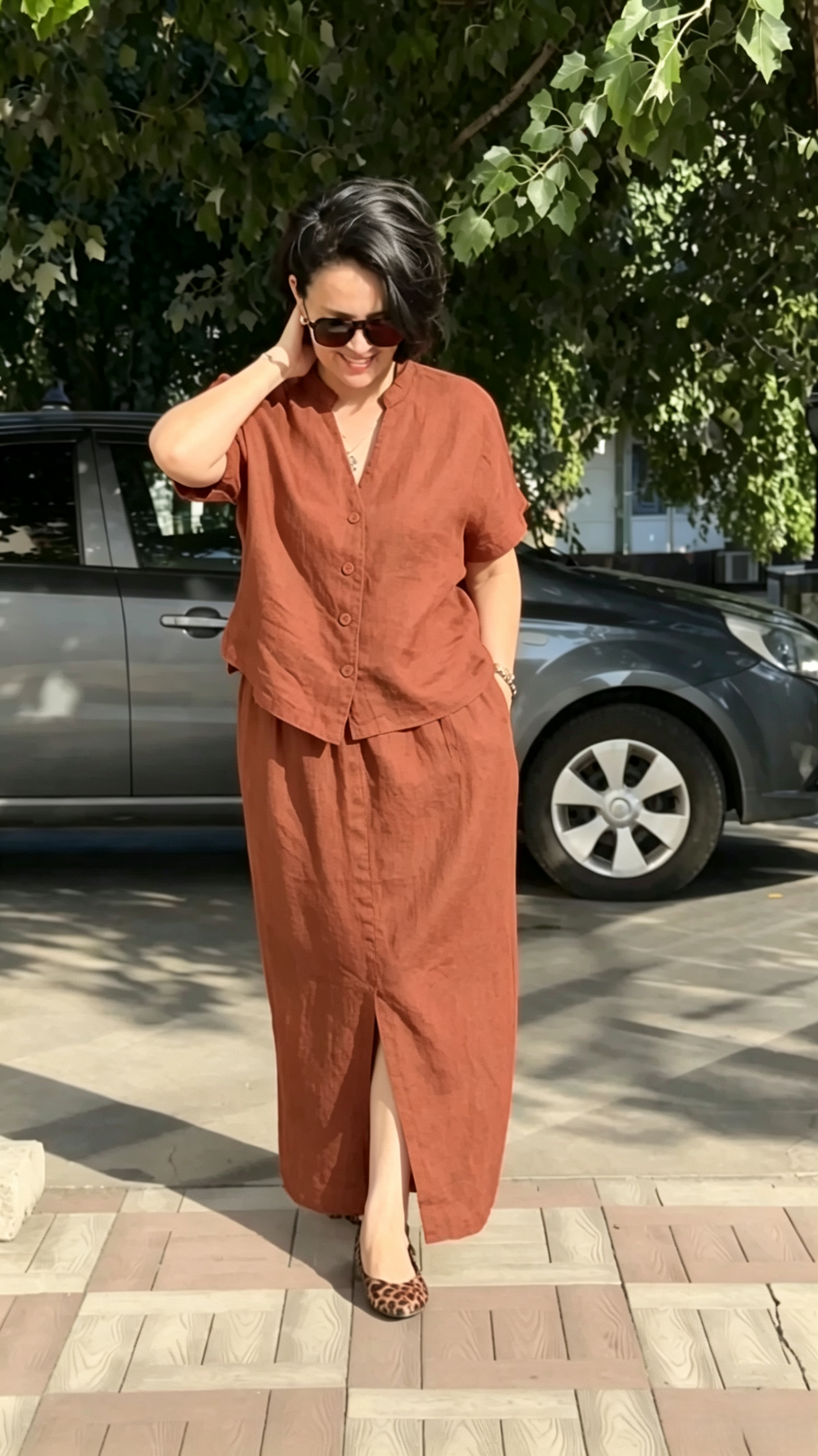 Women's Casual Cotton-Linen Two-Piece Set