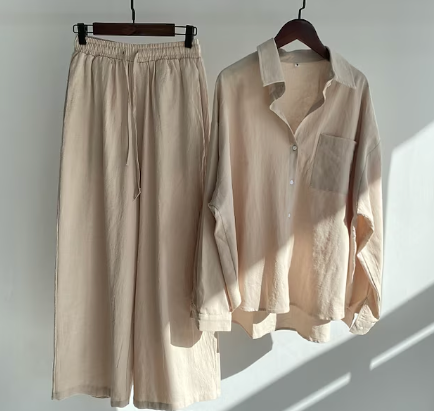 Oversized Blouse And Palazzo Pants Set