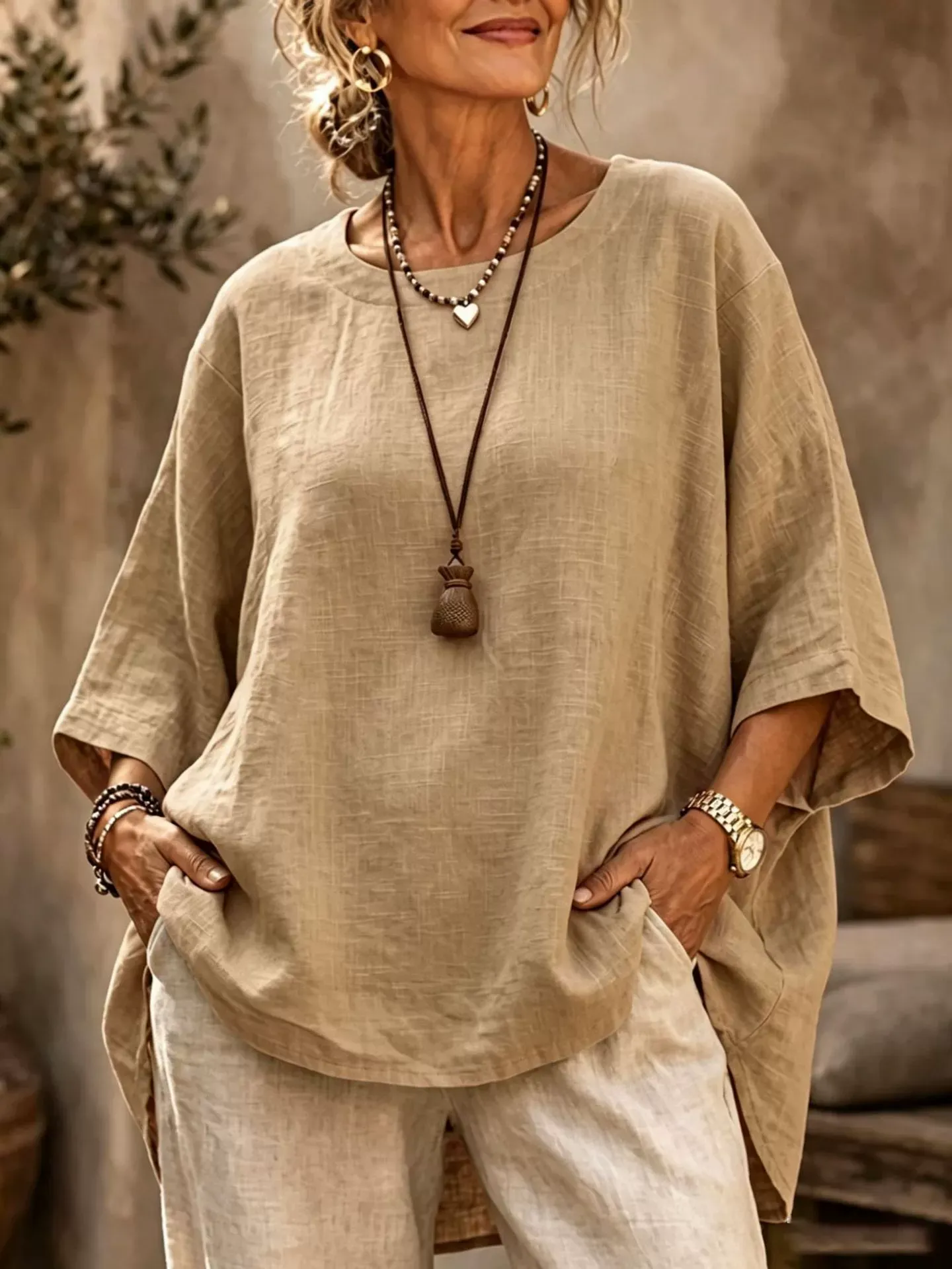 Cozy Casual Batwing-sleeve Shirt