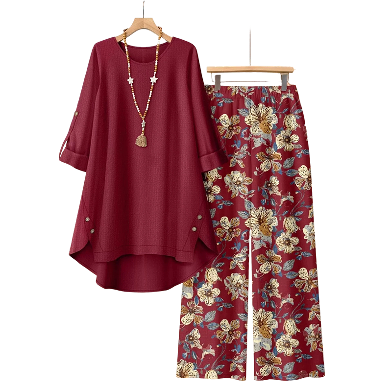 🔥CLEARANCE SALE🔥Women's Cotton Linen Half Sleeve Top ＆ Pants Set