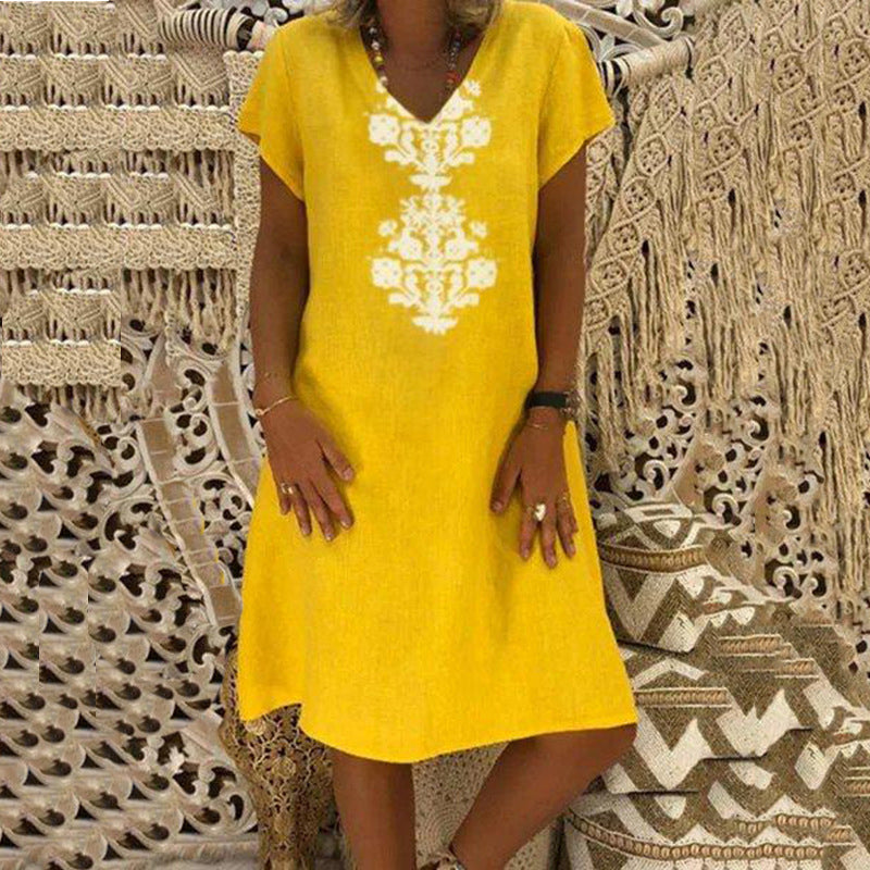 🔥CLEARANCE SALE🔥Women's Casual V Neck Printed Dress