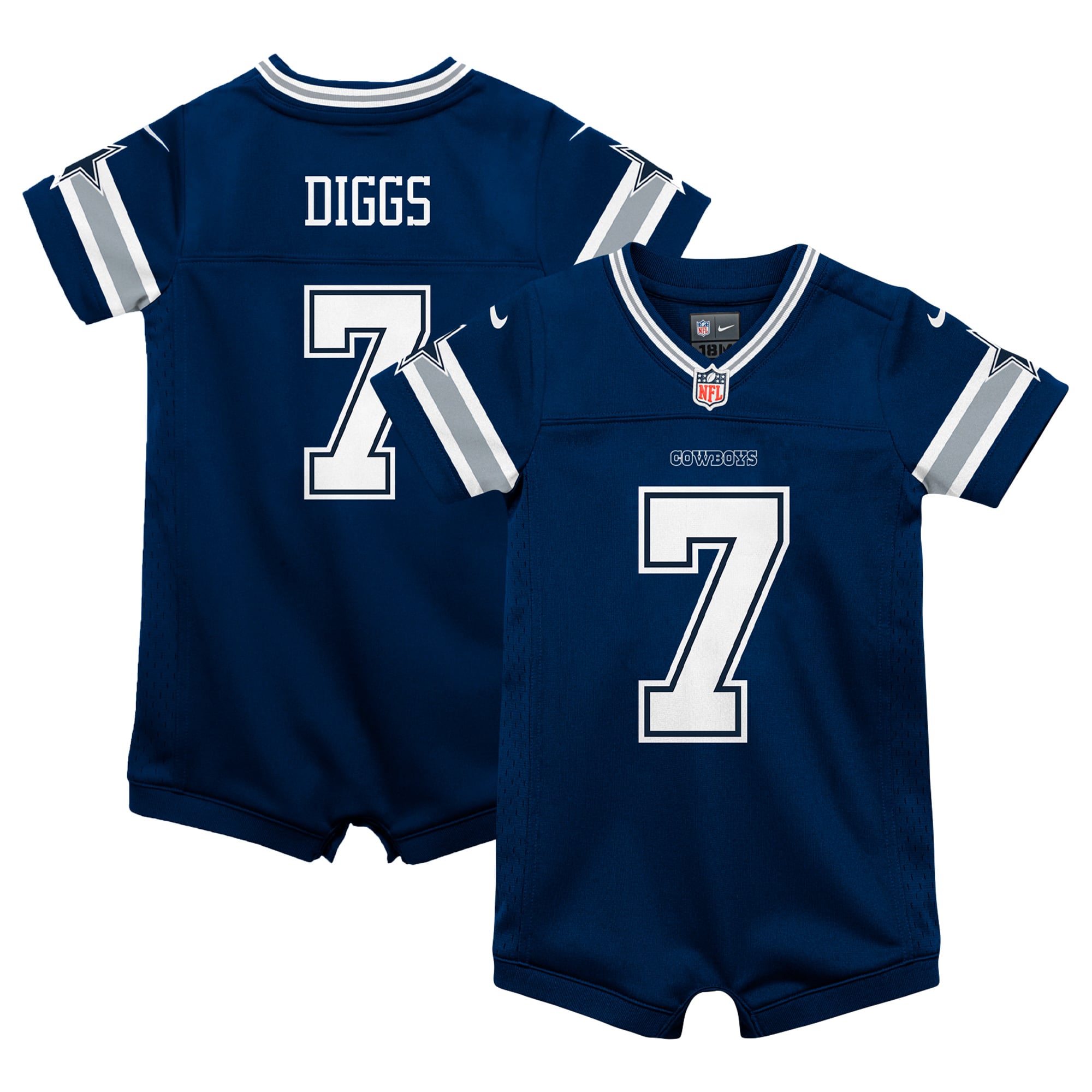 Infant Dallas Cowboys Trevon Diggs Navy Game Romper Jersey
