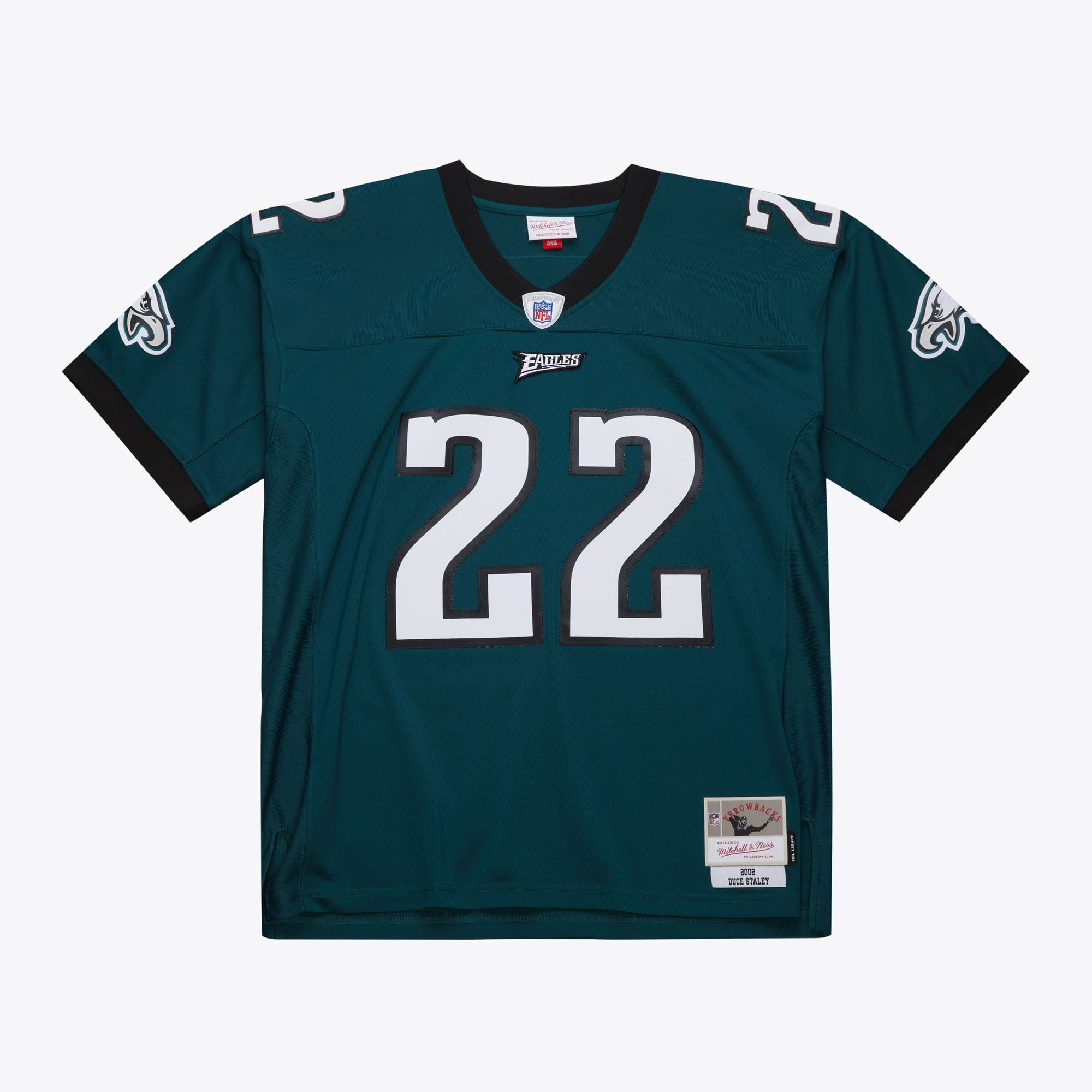 Men's Philadelphia Eagles Duce Staley Mitchell & Ness Midnight Green 2002 Legacy Replica Jersey