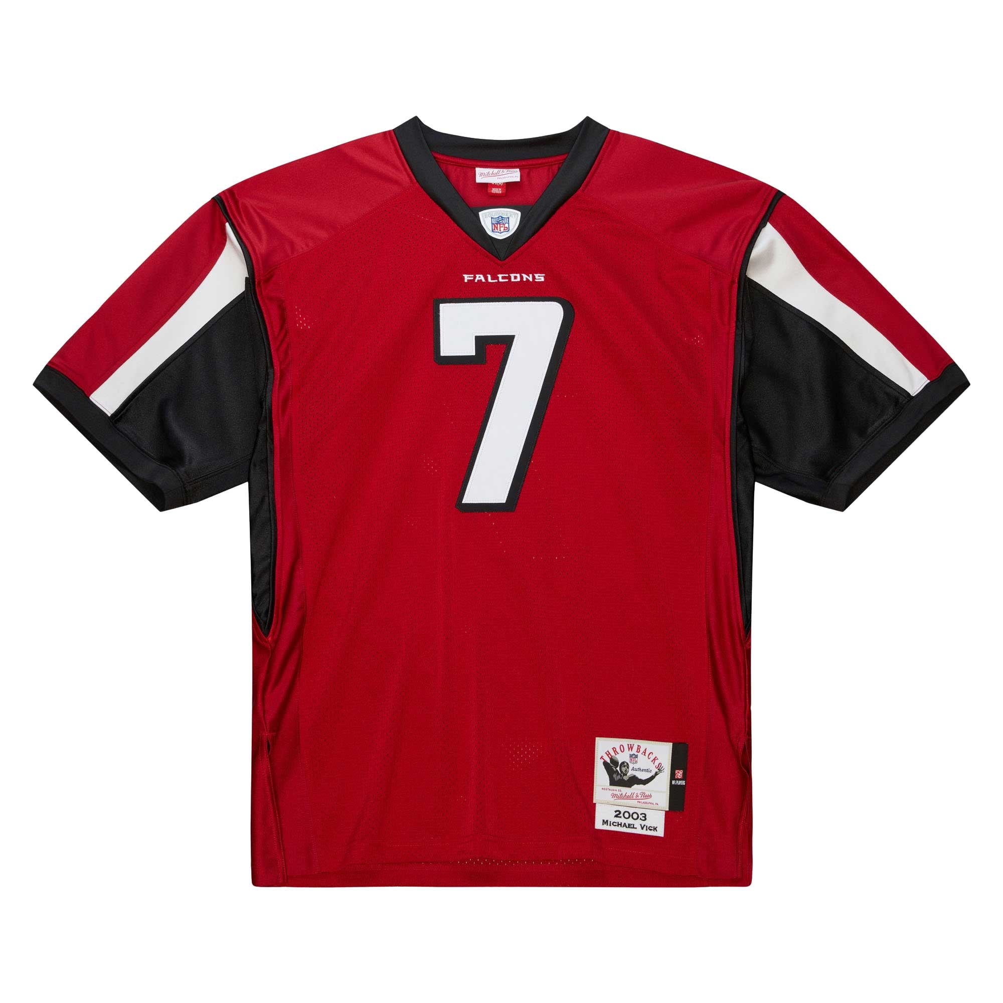 Men's Atlanta Falcons 2003 Michael Vick Mitchell & Ness Red Throwback Retired Player Jersey