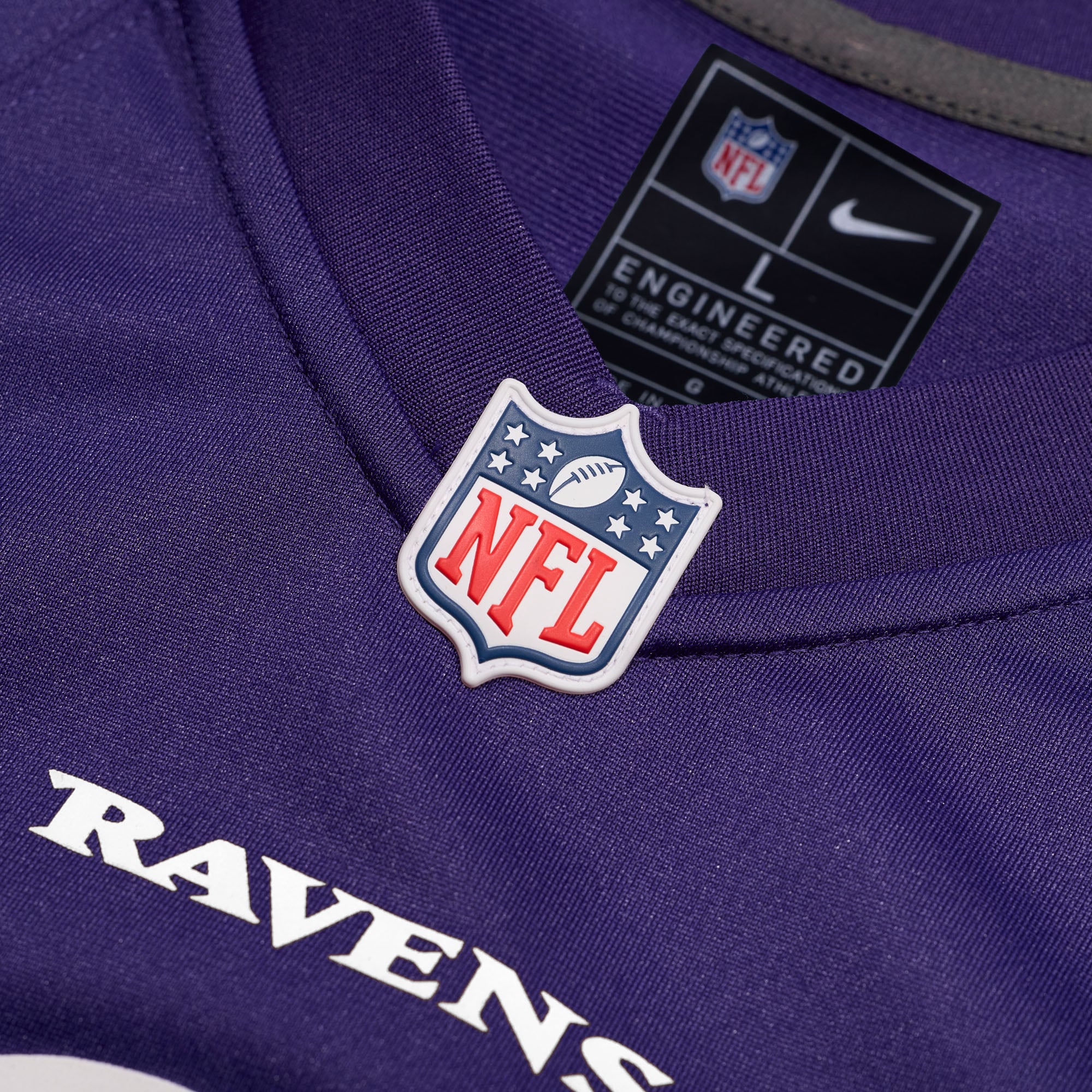 Men's Baltimore Ravens Justice Hill Purple Game Jersey