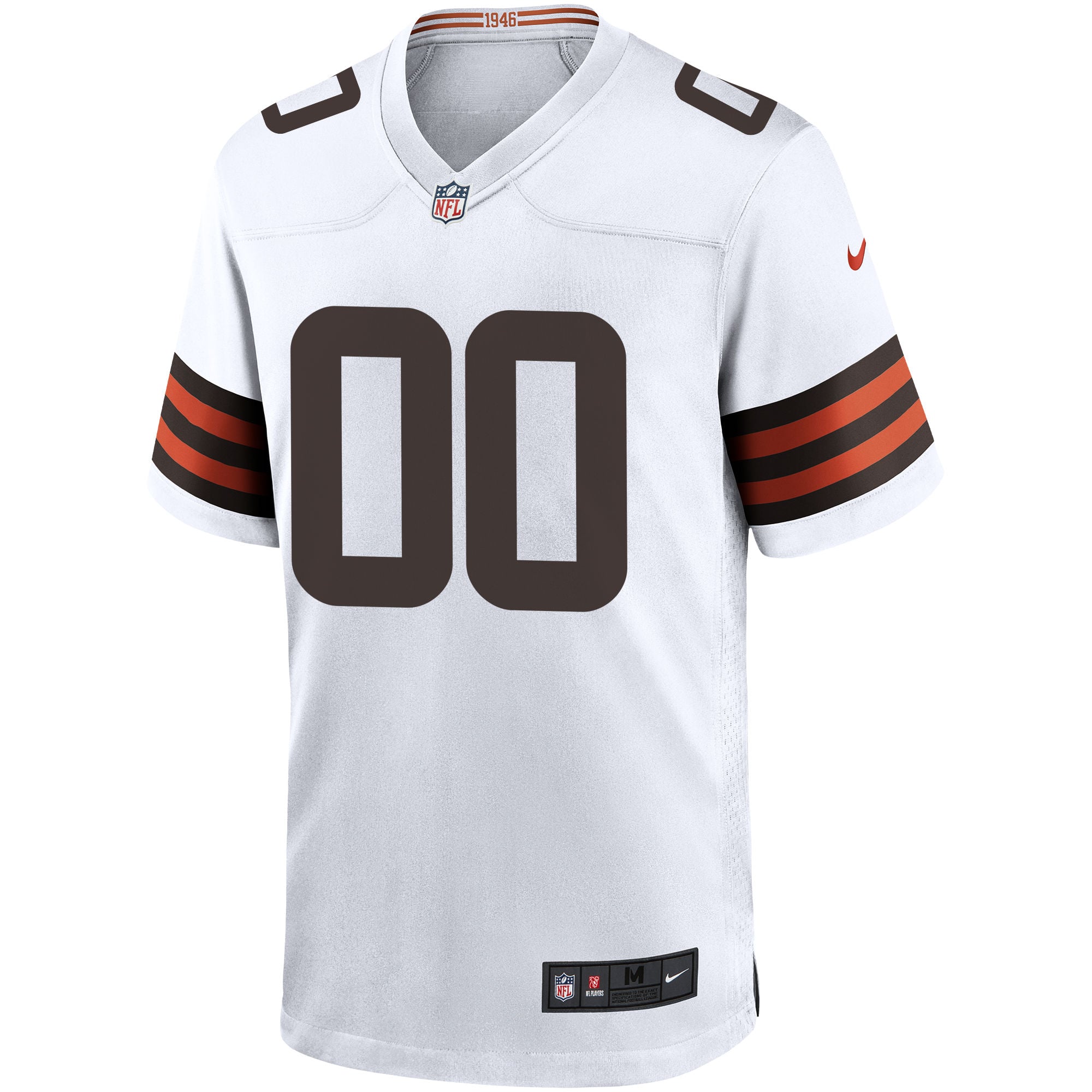 Men's Cleveland Browns White Custom Game Jersey