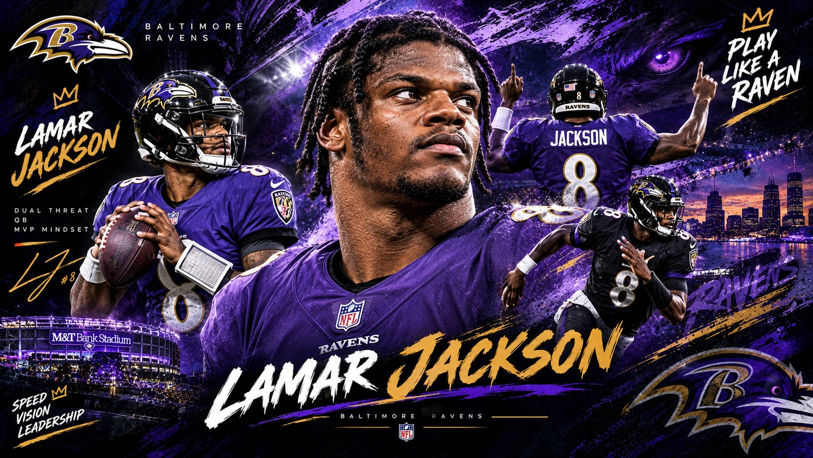 Lamar Jackson Baltimore Ravens player card