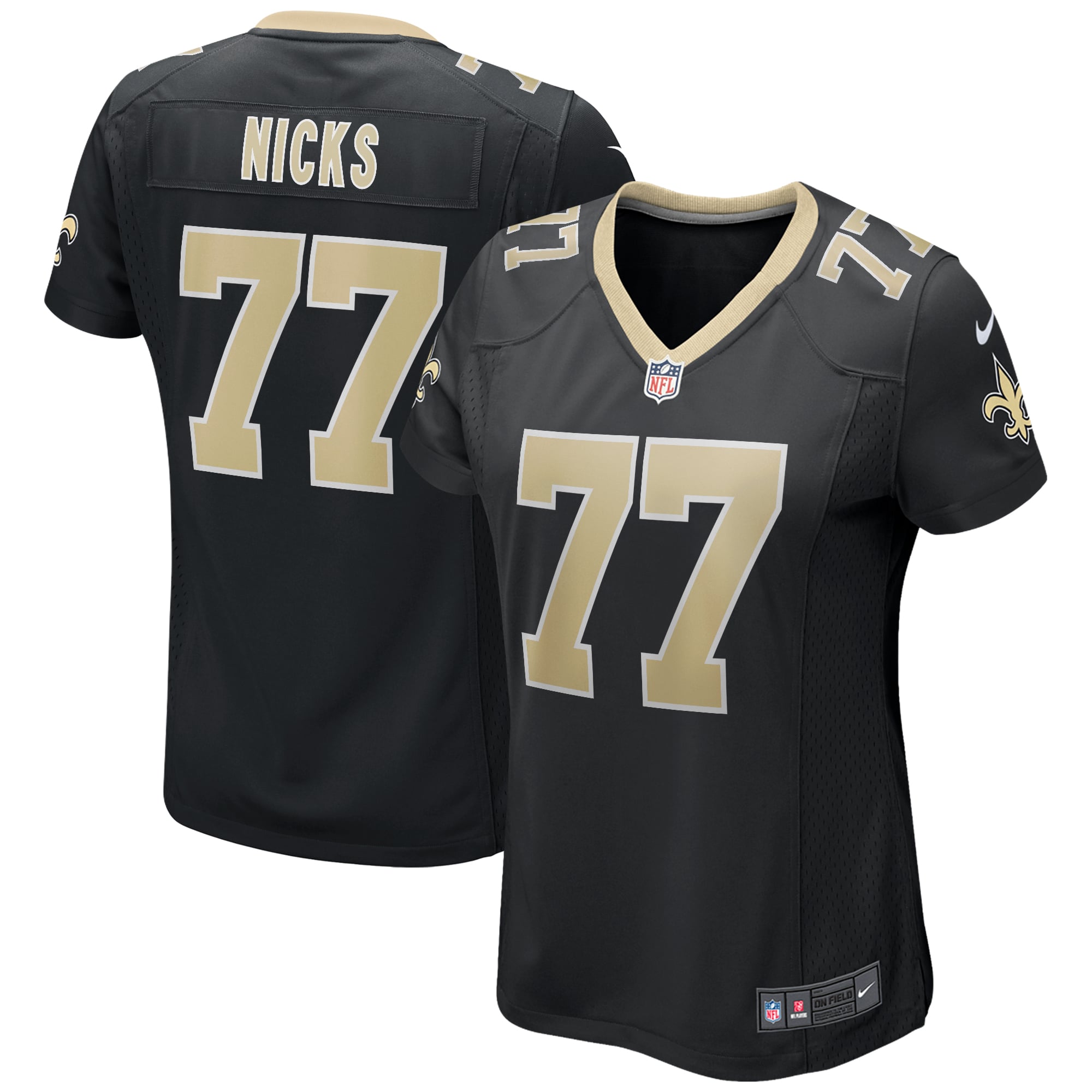 Women's New Orleans Saints Carl Nicks Black Game Retired Player Jersey