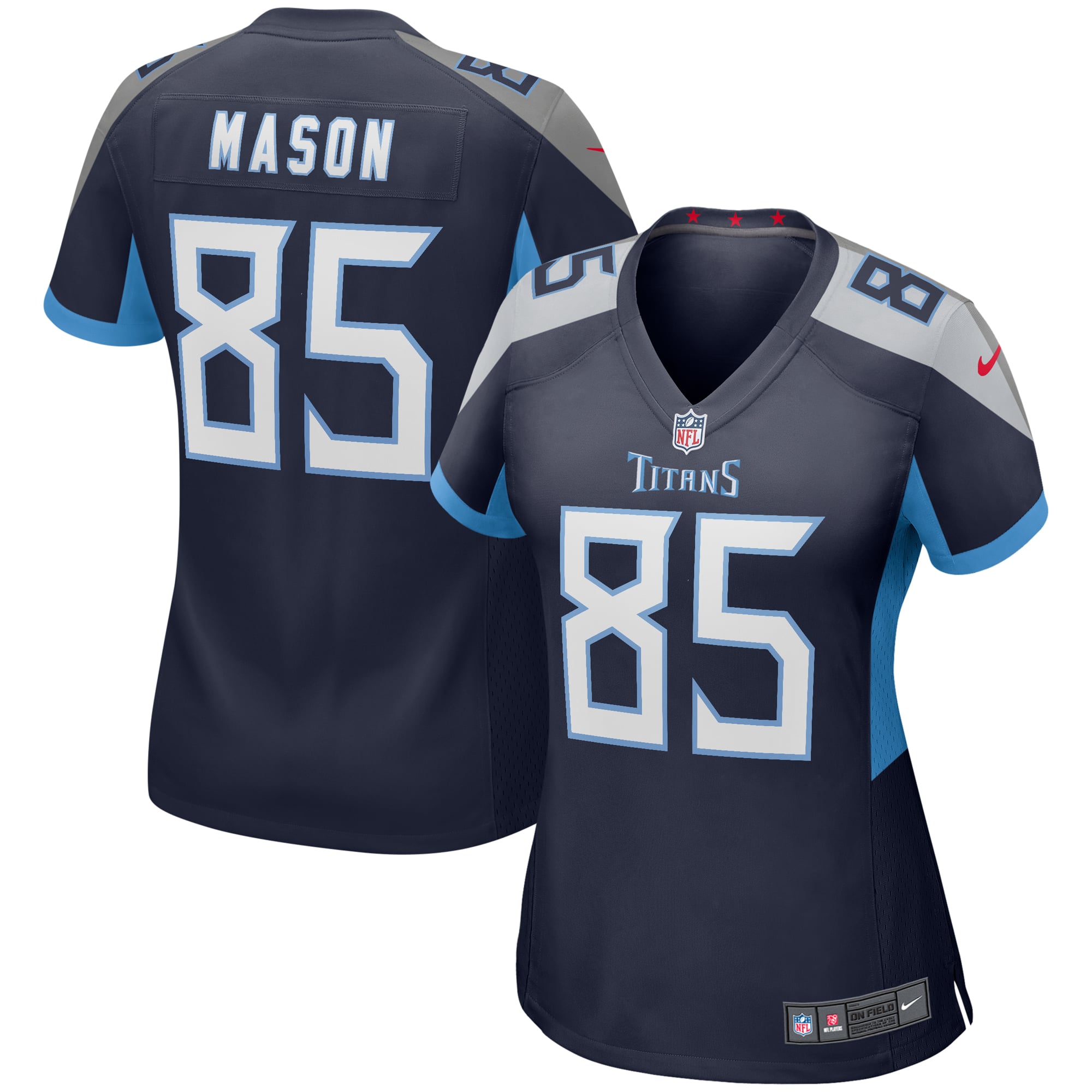 Women's Tennessee Titans Derrick Mason Navy Game Retired Player Jersey