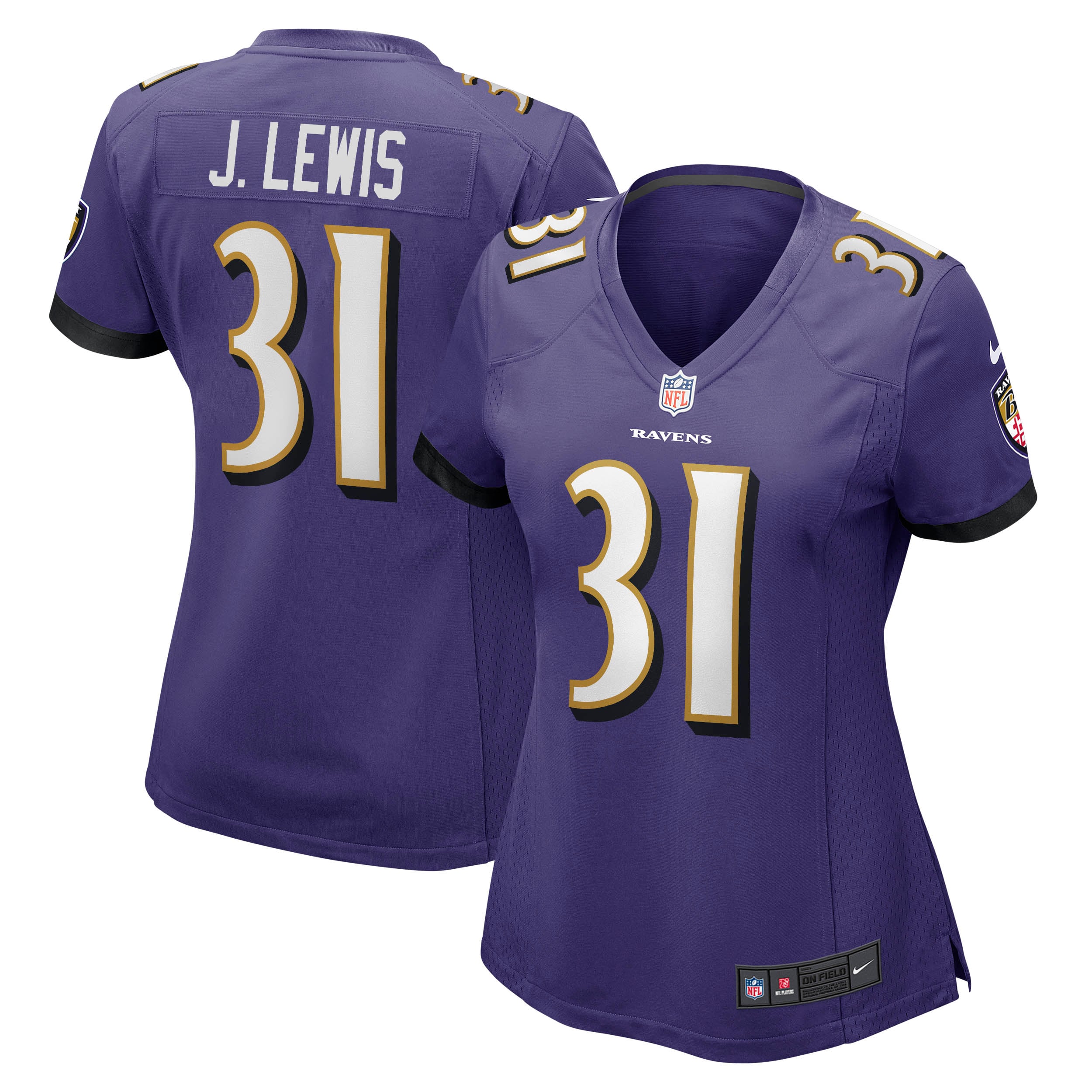 Women's Baltimore Ravens Jamal Lewis Purple Game Retired Player Jersey