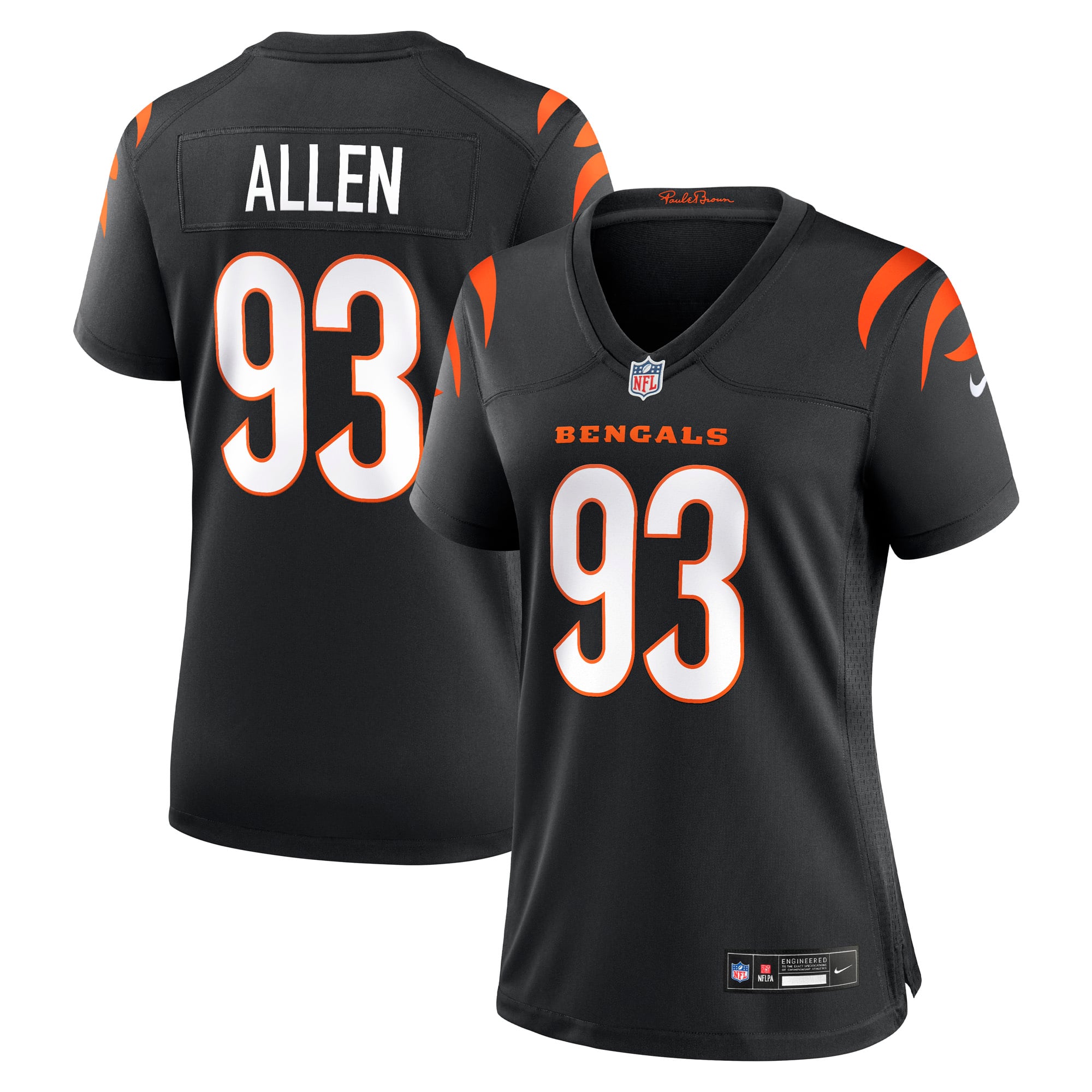 Women's Cincinnati Bengals Jonathan Allen Black Team Game Jersey