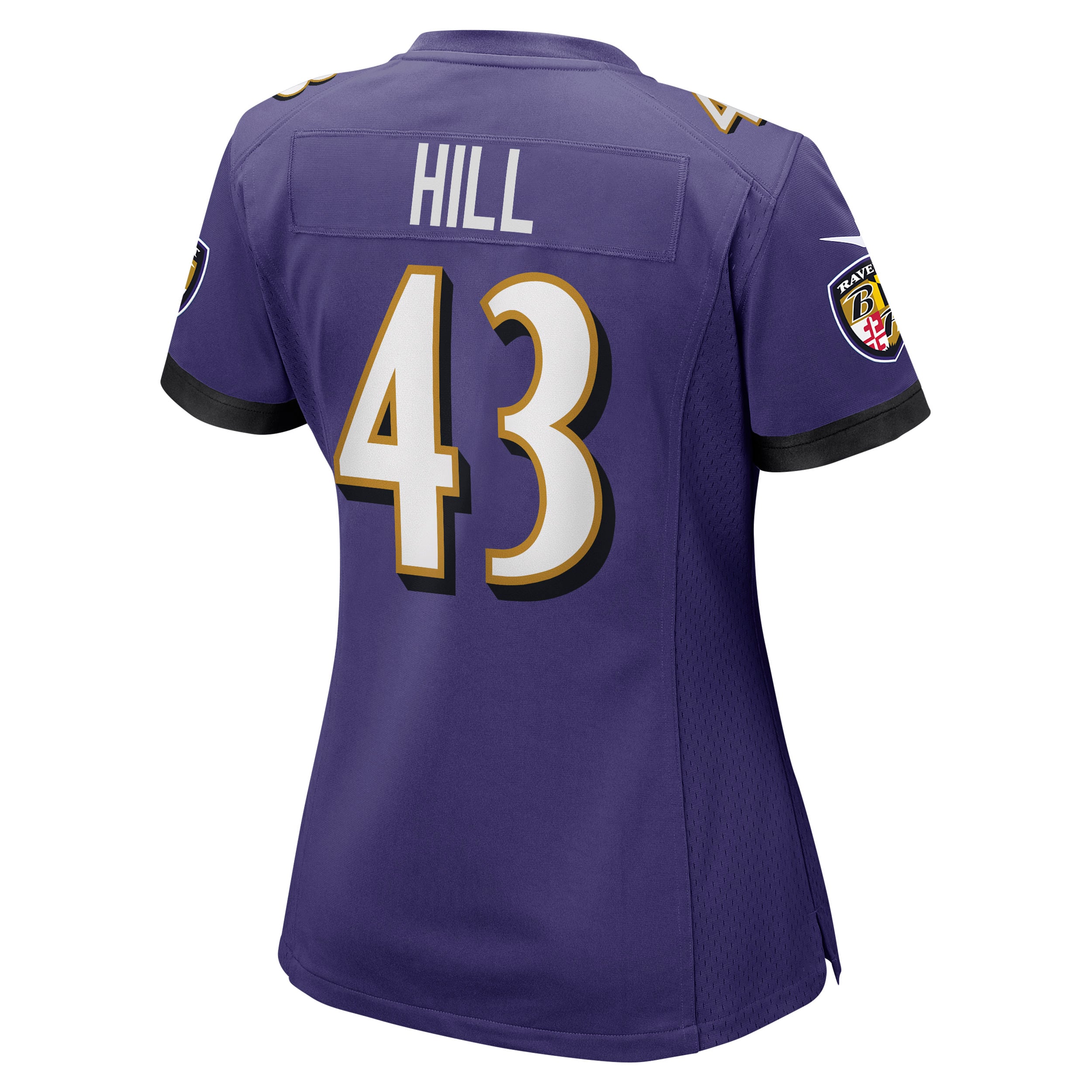 Women's Baltimore Ravens Justice Hill Purple Game Jersey