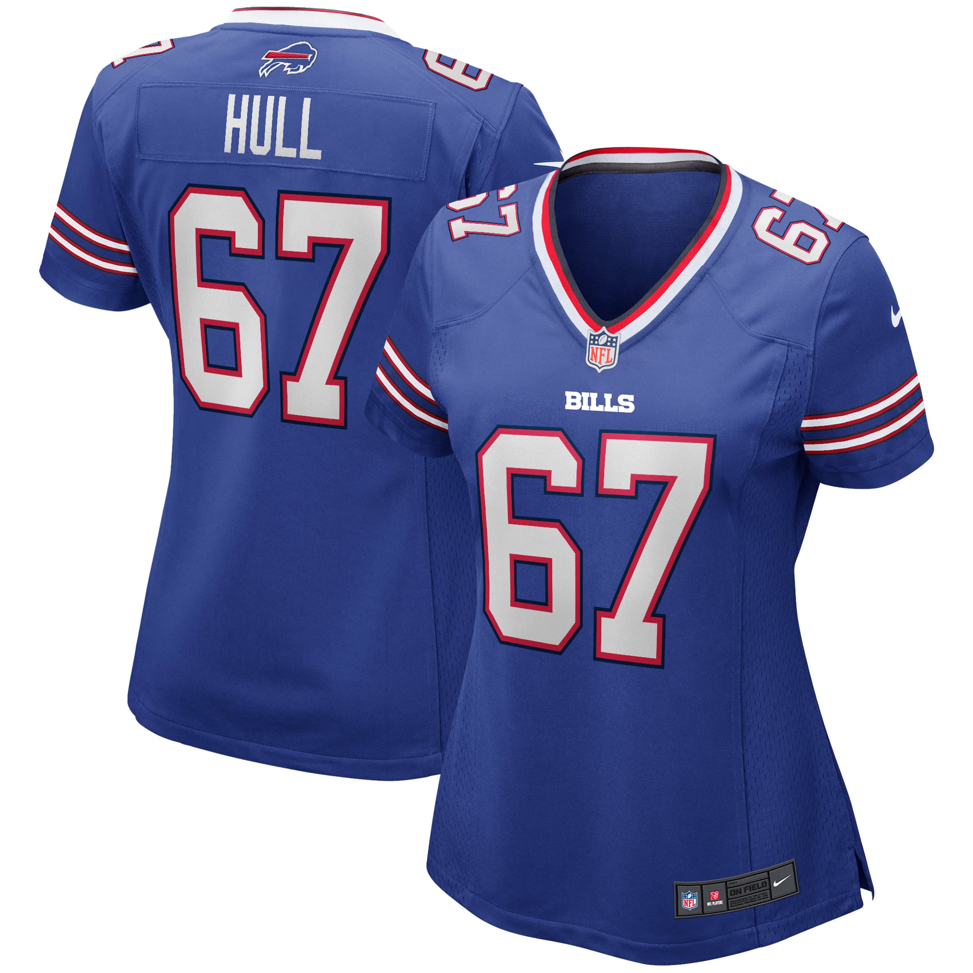 Women's Buffalo Bills Kent Hull Royal Game Retired Player Jersey