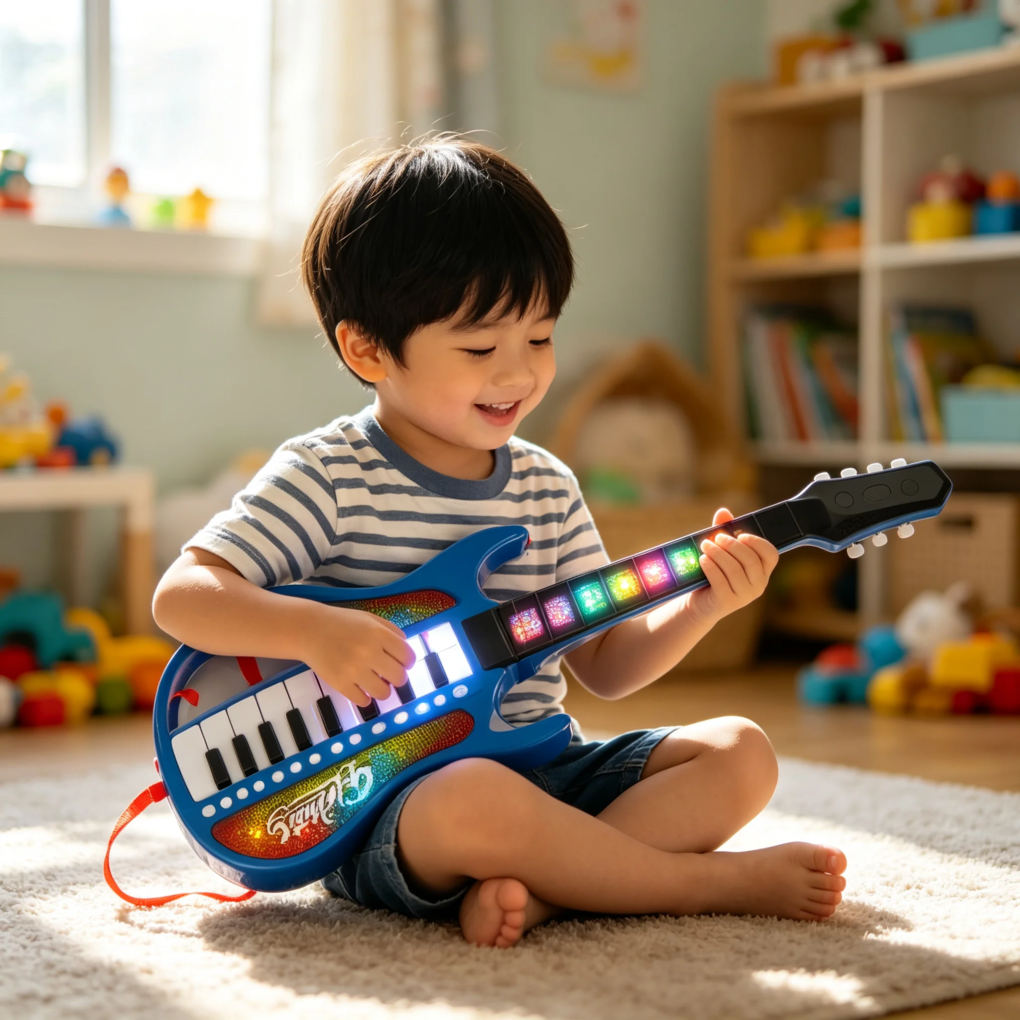 🥰 Toddler Electric Guitar Toy – Light & Music Play Instrument for Kids 3+