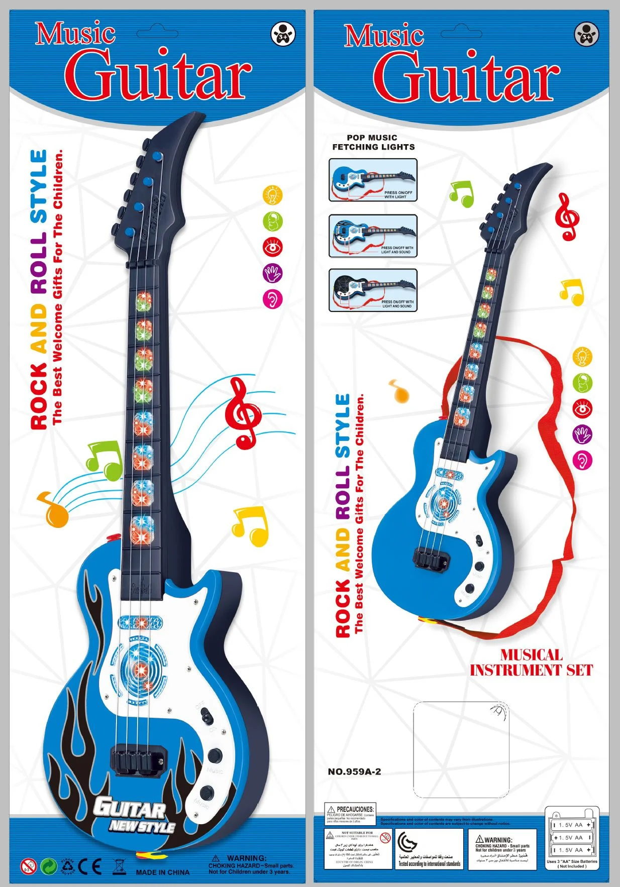 😀Kids Electric Toy Guitar with Flashing Lights & Music - Rock Band Musical Instrument Toy for Boys & Girls Ages 4-6