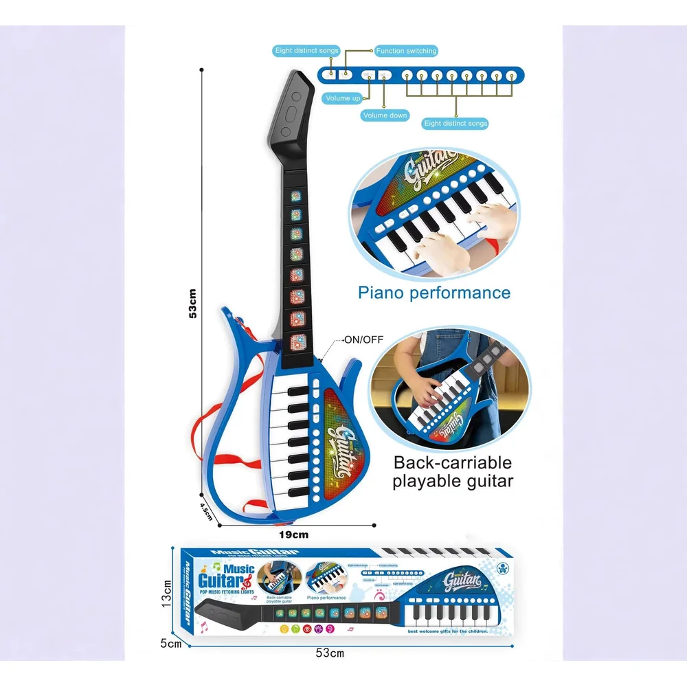 🥰 Toddler Electric Guitar Toy – Light & Music Play Instrument for Kids 3+