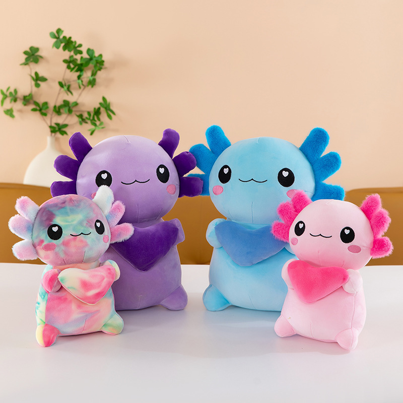 Best friend pair of two cute axolotl plushies