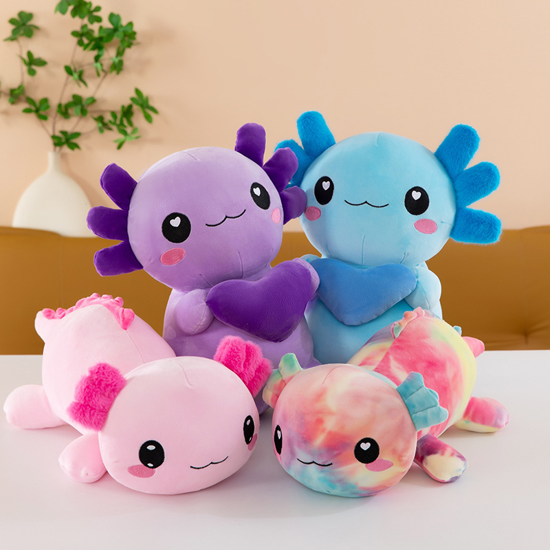 Full collection of 8 cute axolotl plushies