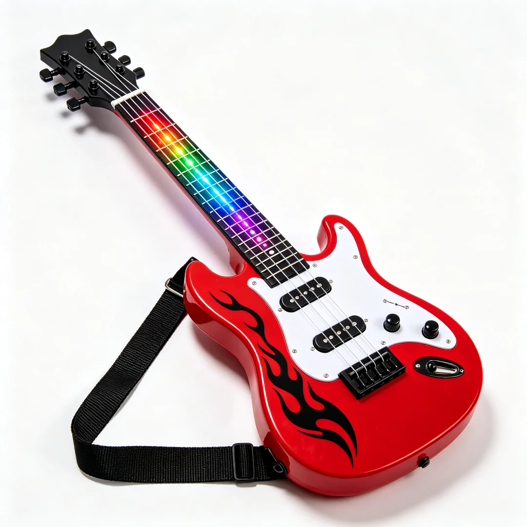 😀Kids Electric Toy Guitar with Flashing Lights & Music - Rock Band Musical Instrument Toy for Boys & Girls Ages 4-6