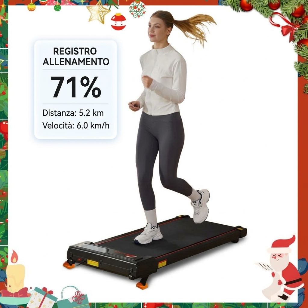 Bluetooth integrato per ascoltare musica mentre corri Tapis roulant pieghevole per uso domestico｜Altoparlante Bluetooth｜Inclinabile Velocità regolabile fino a 12 km/h｜Display LED con supporto per tablet｜Portata massima 150 kg